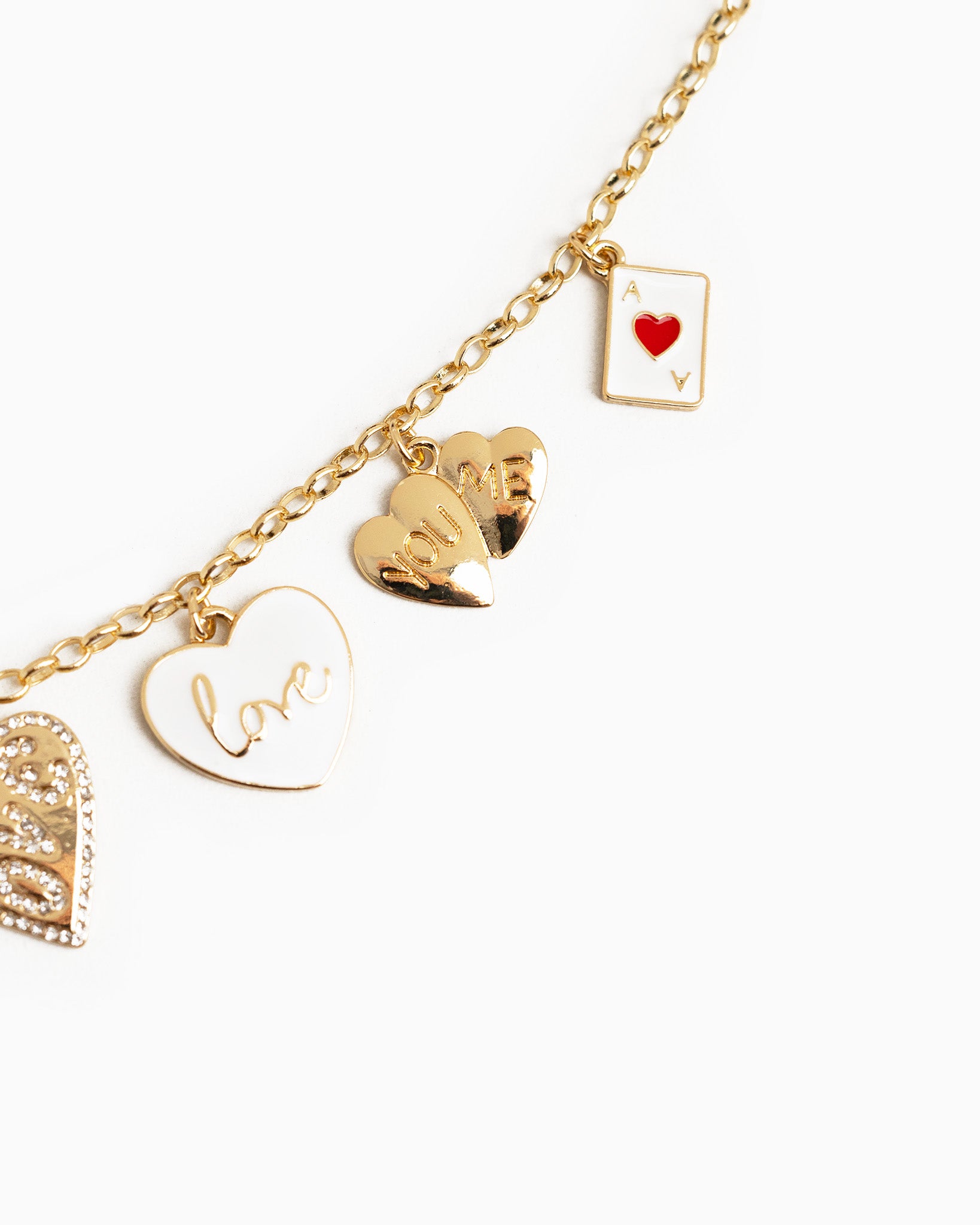 Love Multi Heart Charm Necklace