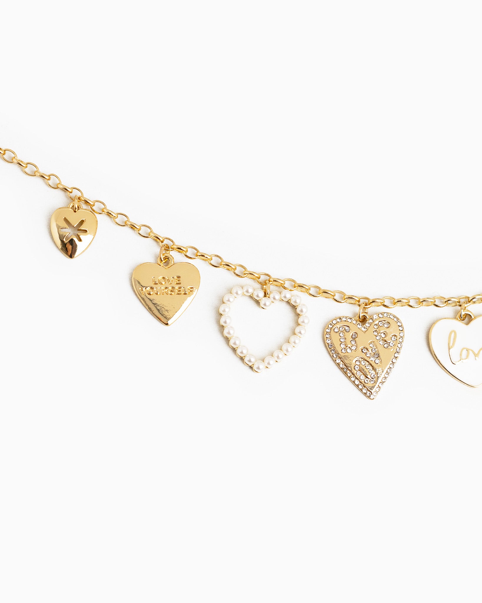 Love Multi Heart Charm Necklace