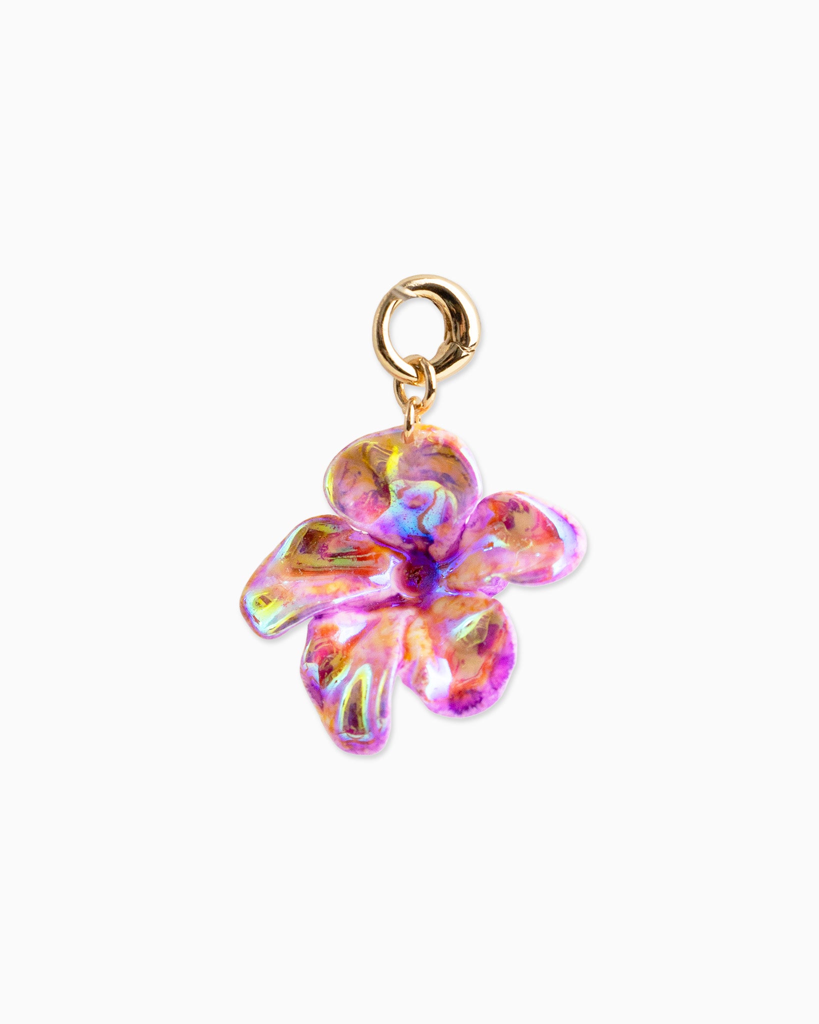 Neon Pink Hibiscus Flower Charm