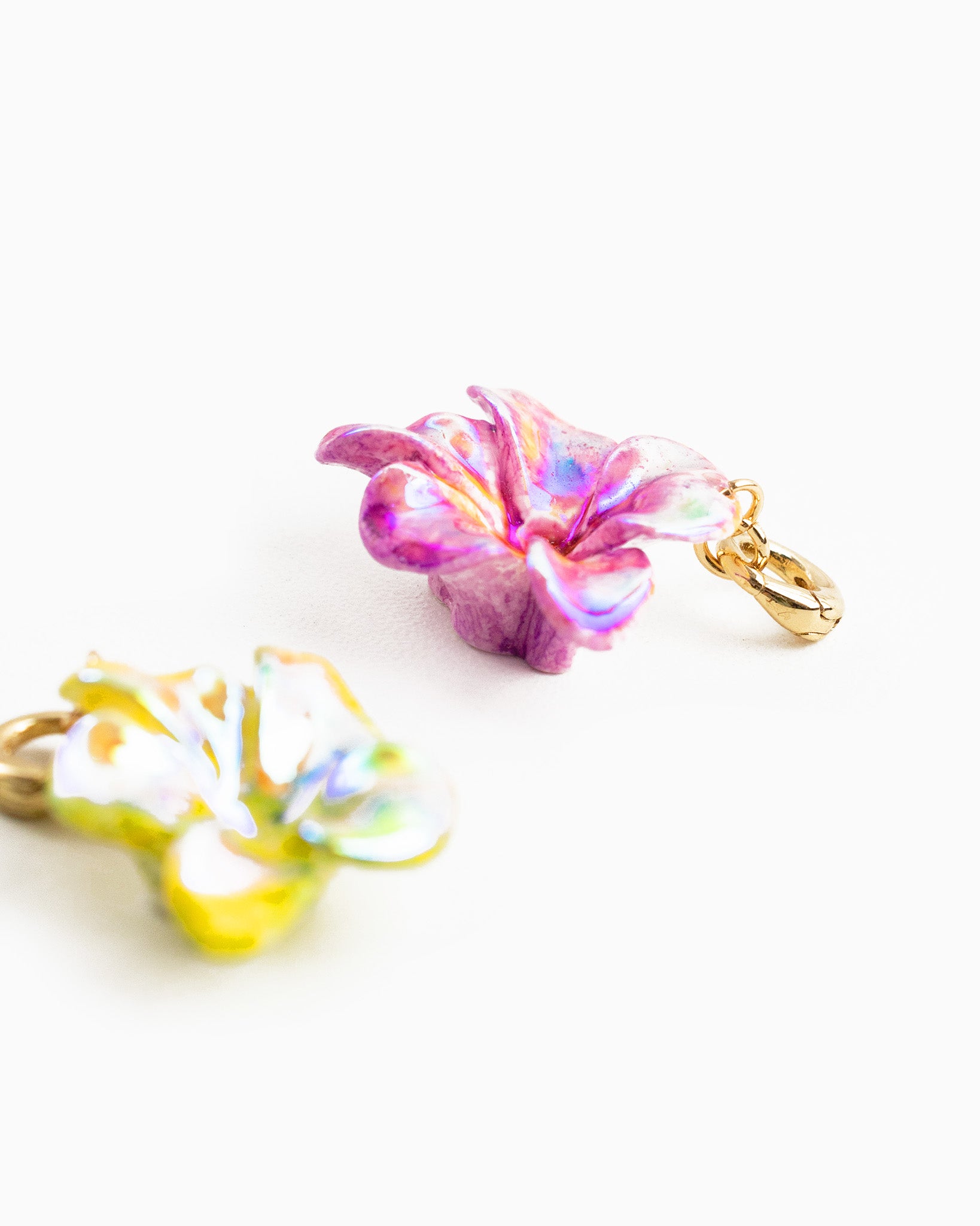 Neon Pink Hibiscus Flower Charm