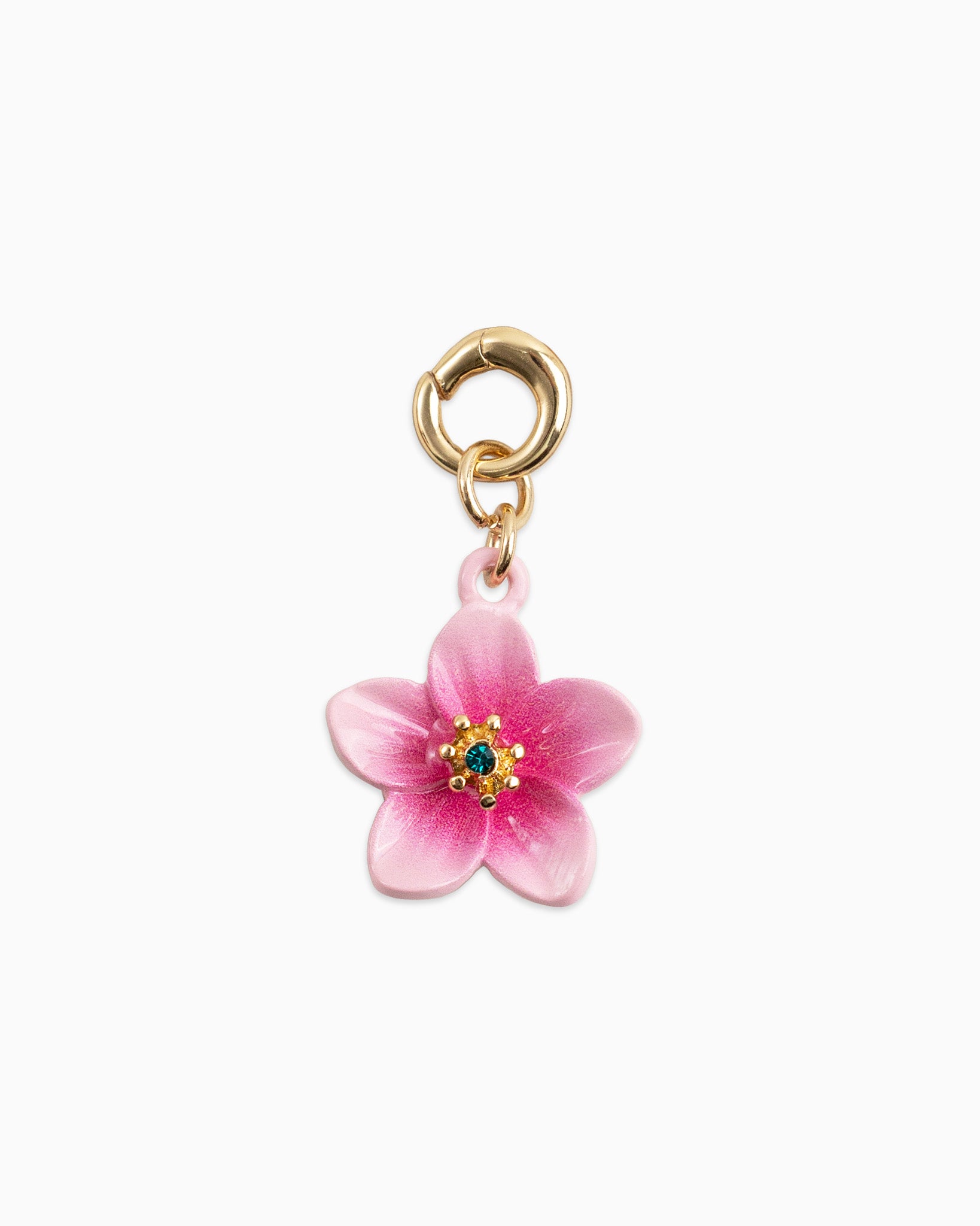 Natural Hibiscus Flower Stone Charm