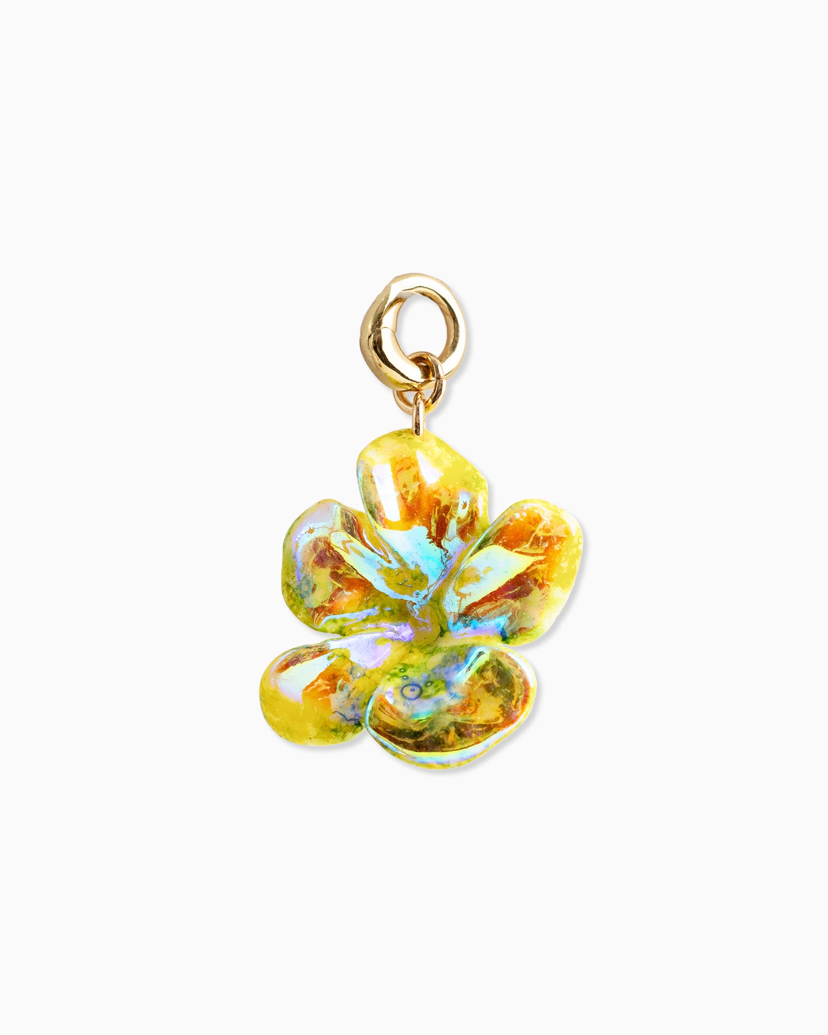 Neon Yellow Hibiscus Flower Charm