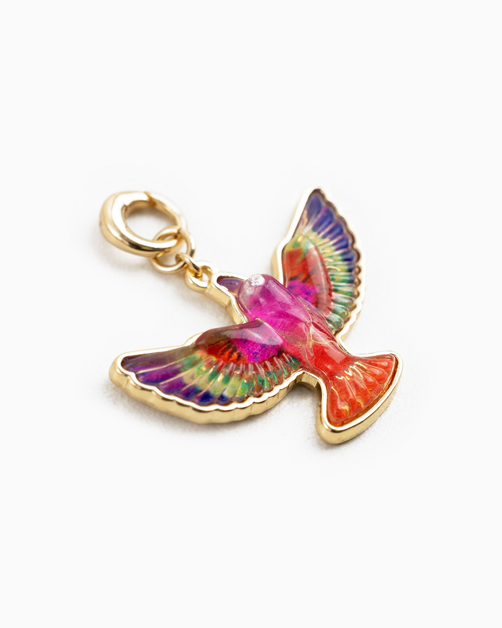 Rainbow Parrot CZ Charm