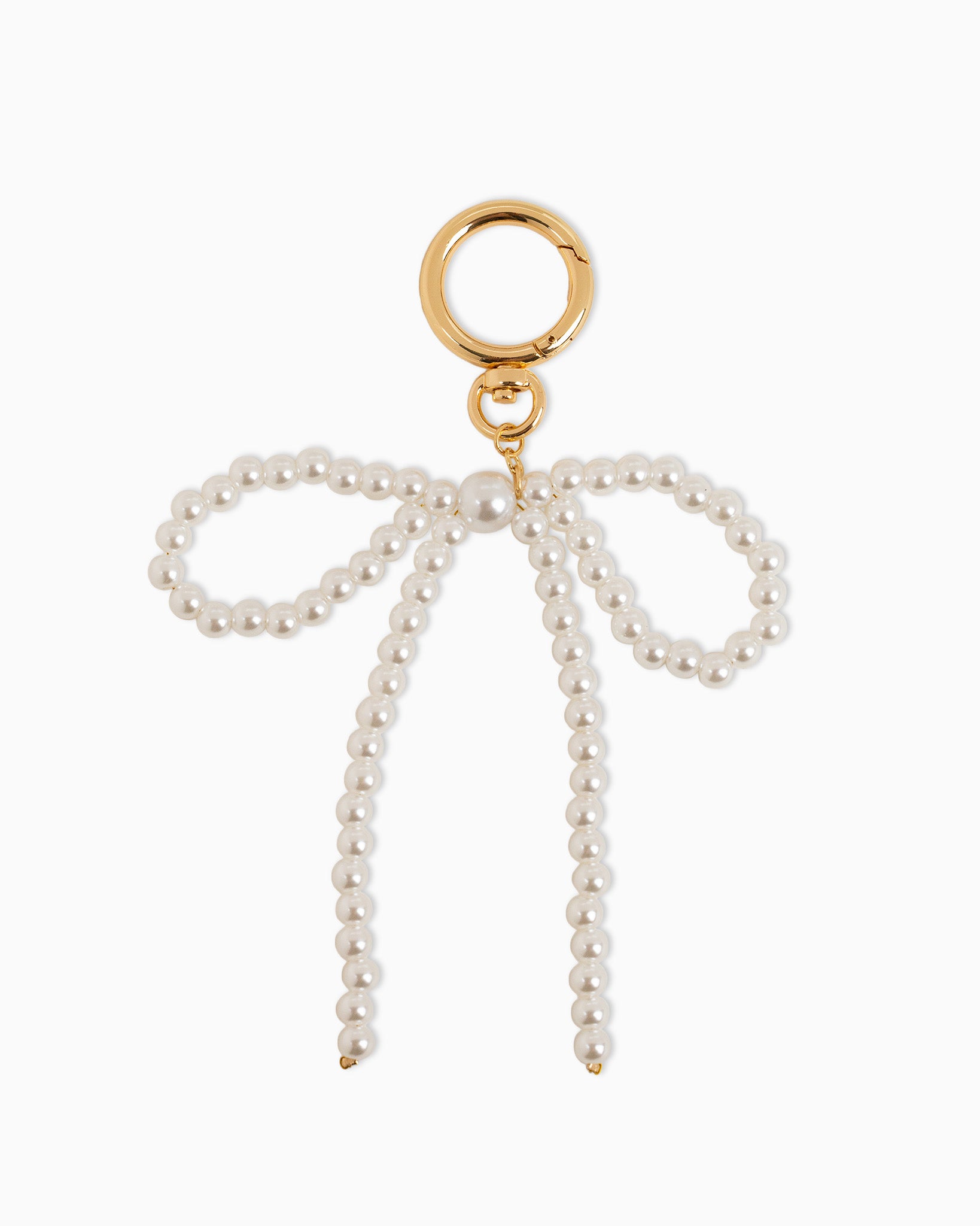 Pearl Bead Bow Keychain Bag Charm