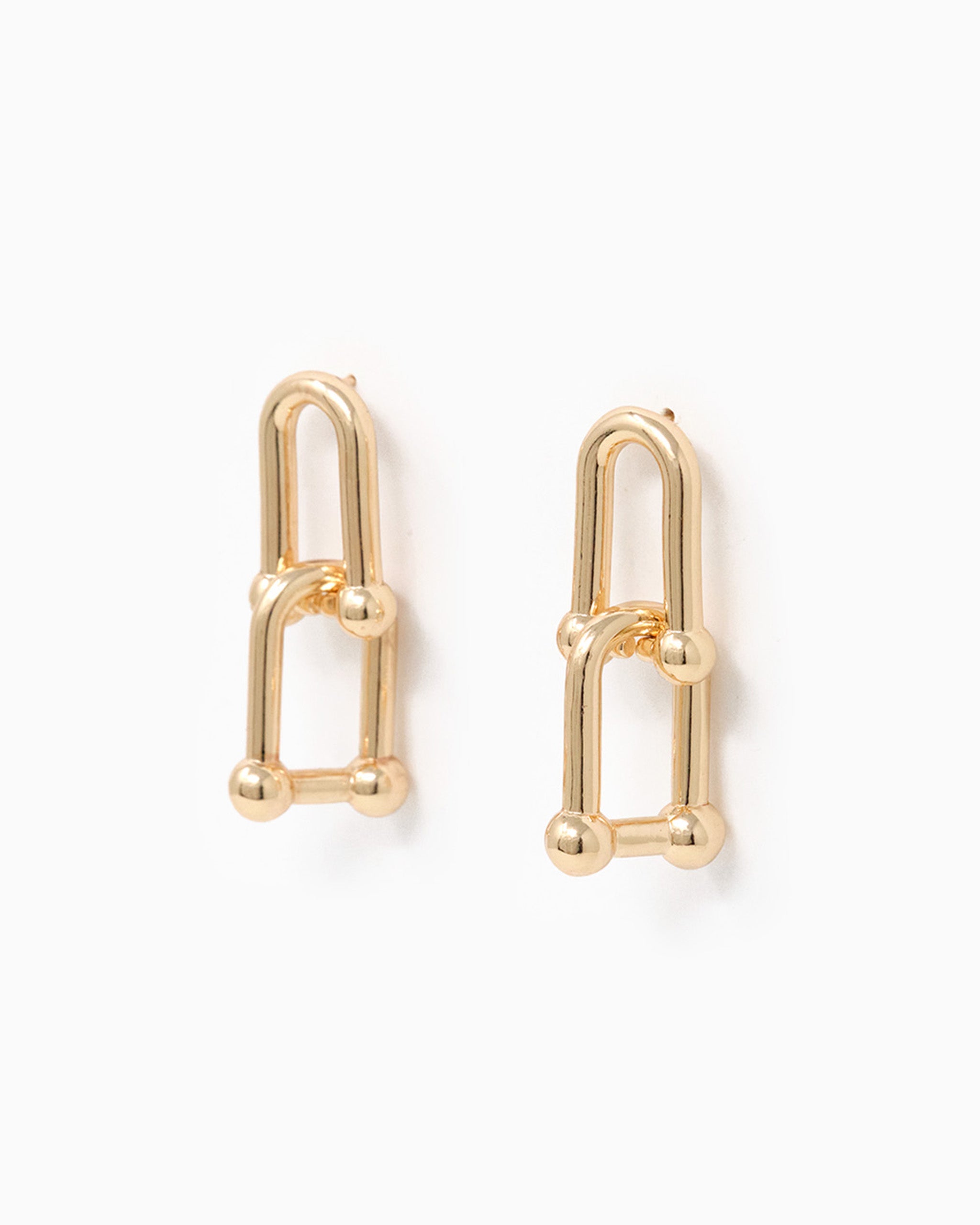 Double Linked Post Earrings – Gold