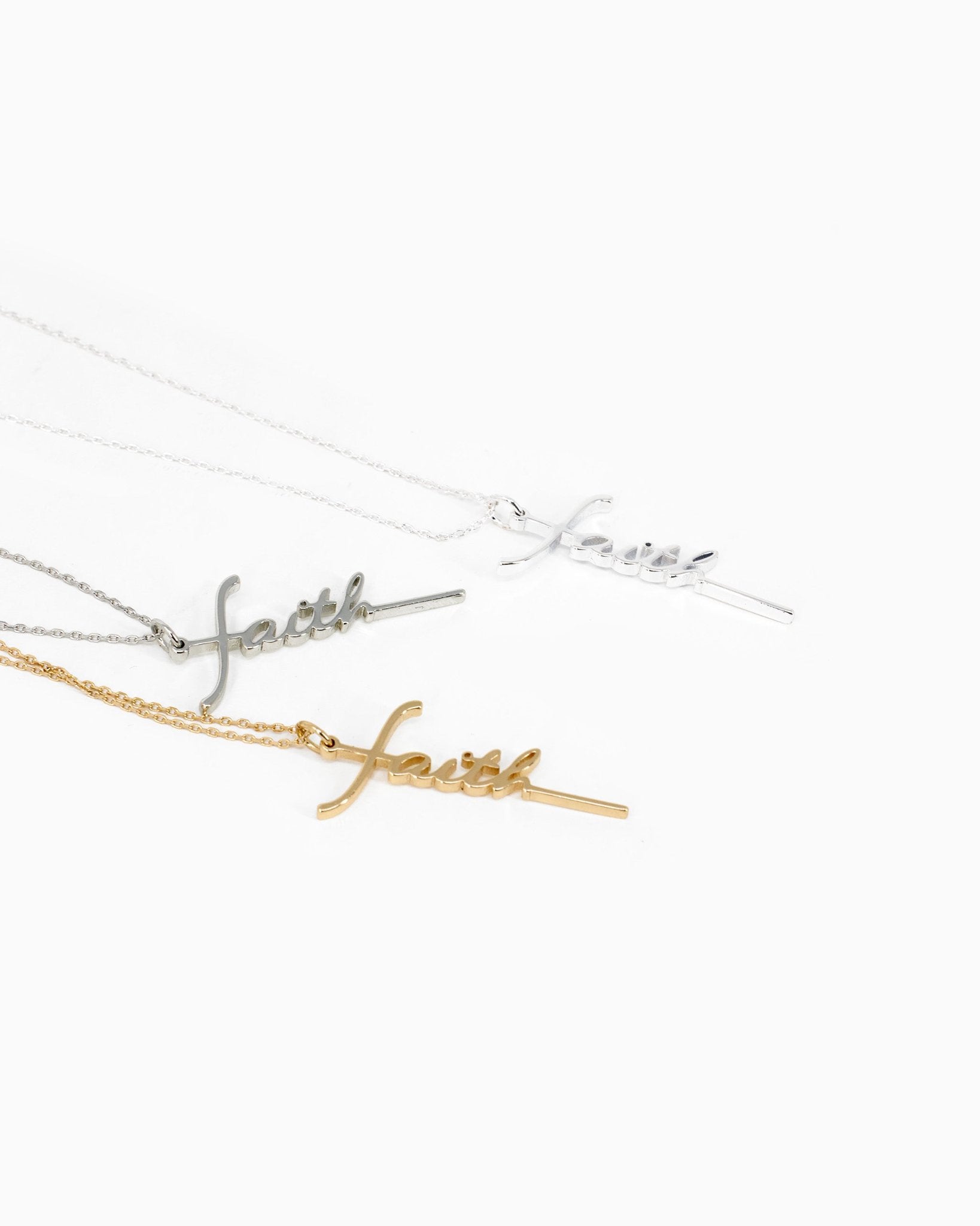 Faith Cursive Pendant Necklace