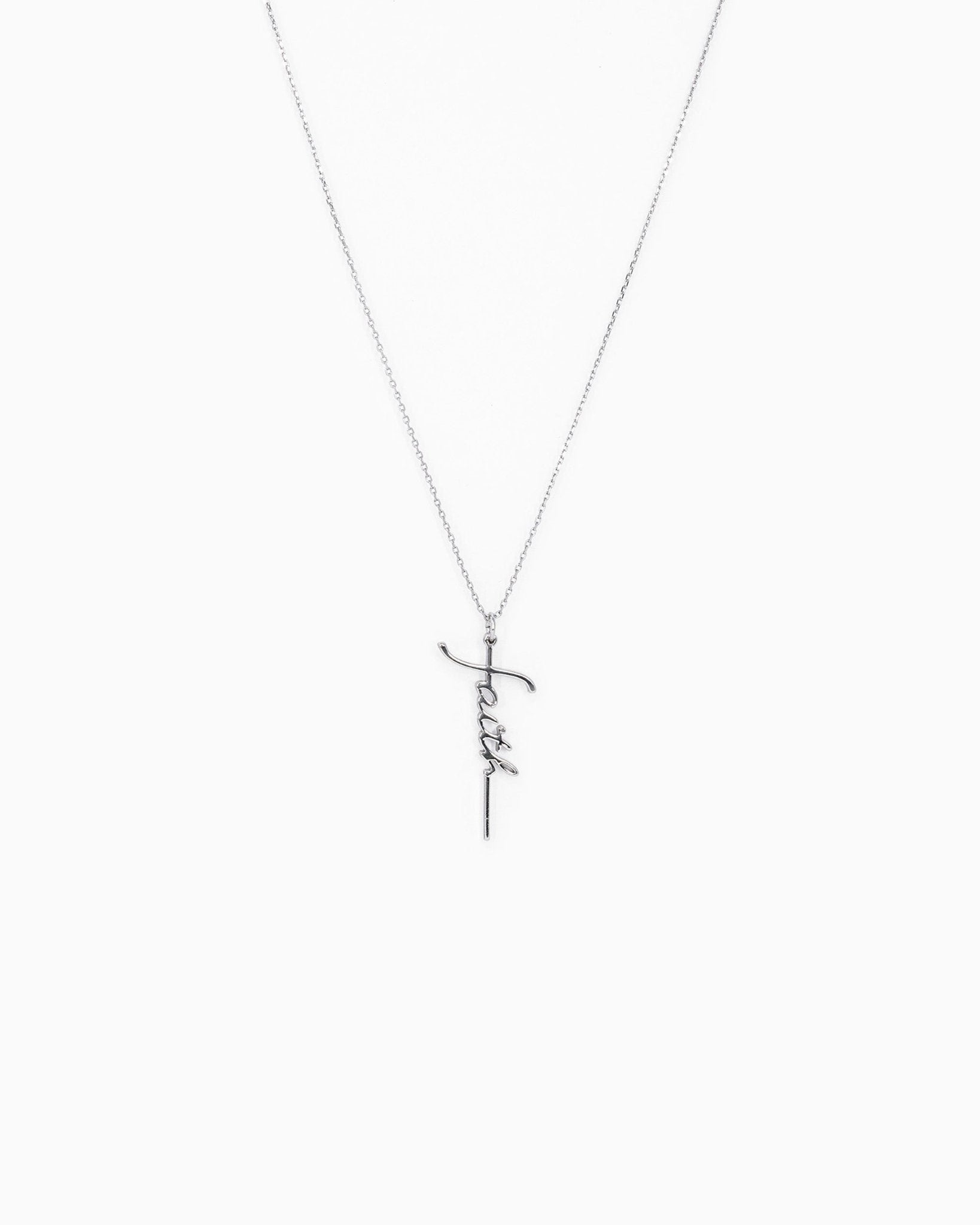 Faith Cursive Pendant Necklace-4