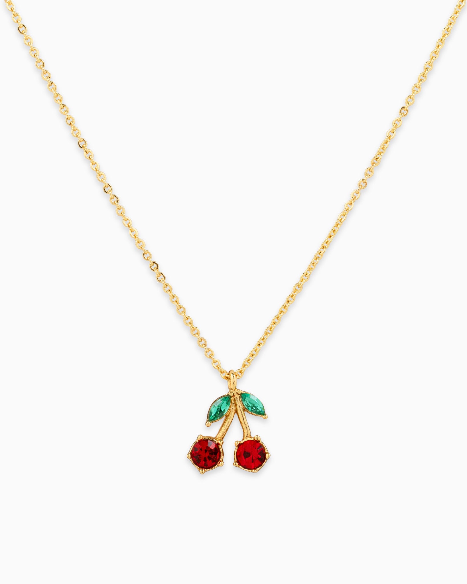 Double Cherry Sparkle Pendant Necklace