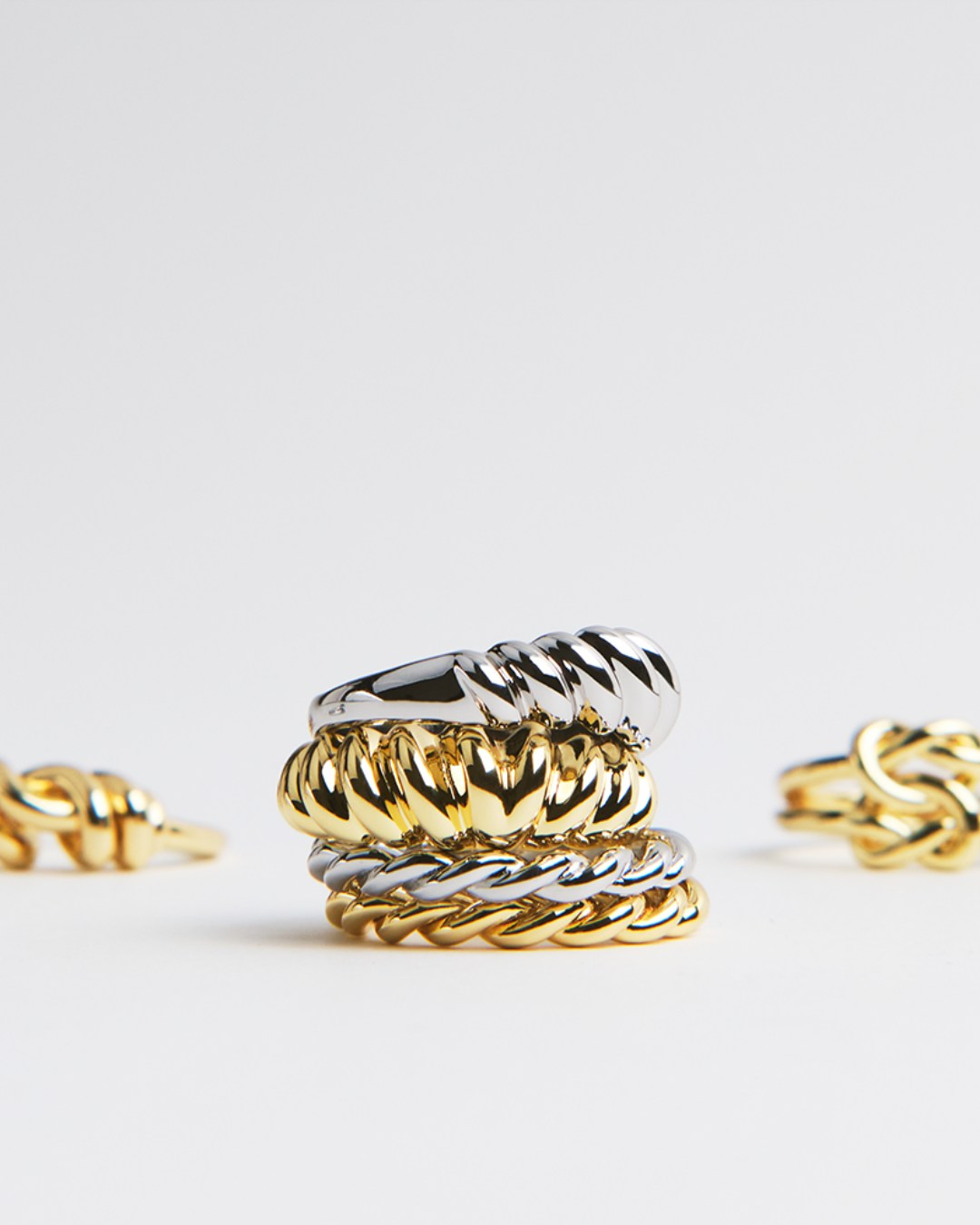 Duo Double Layer Silver Rope Ring-3