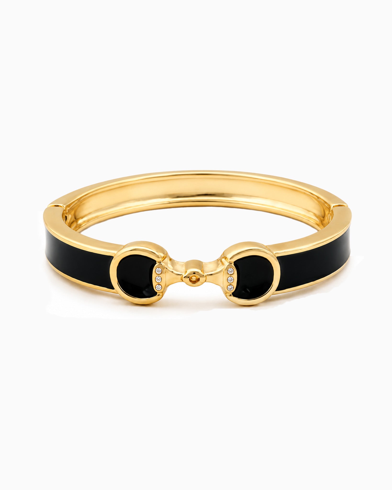 Derby Horse Bit Color Hinge Cuff Bracelet with Pearl-3