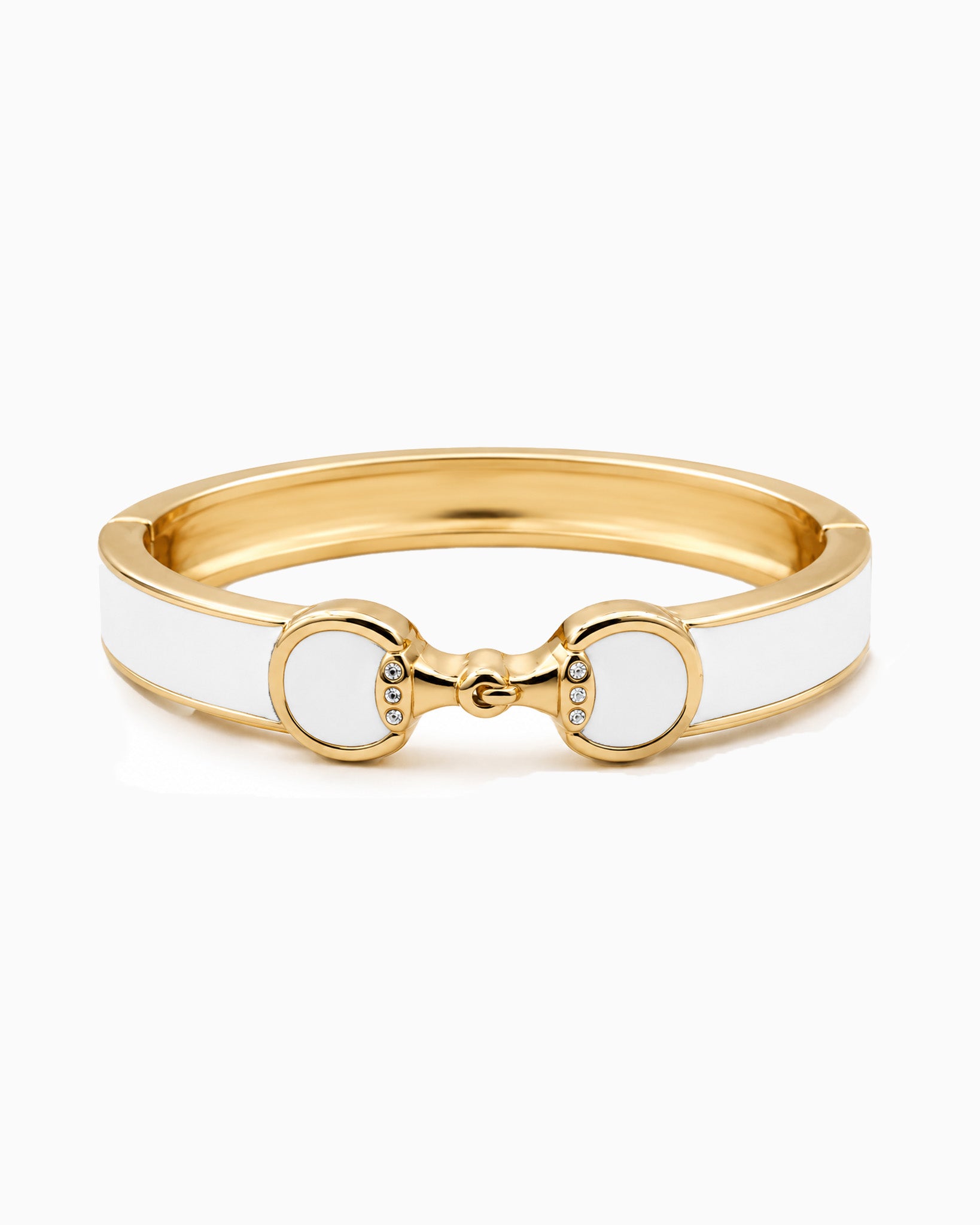 Derby Horse Bit Color Hinge Cuff Bracelet with Pearl