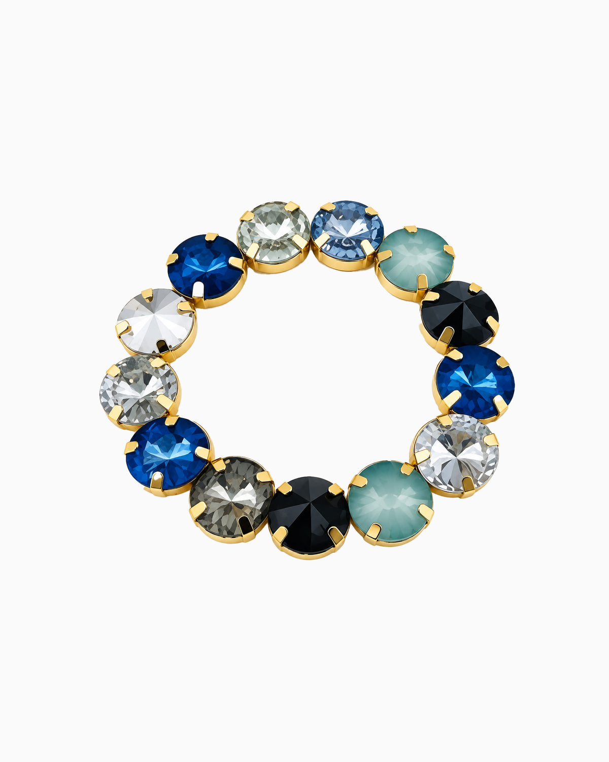 Statement Multi Stone Tennis Stretch Bracelet-5