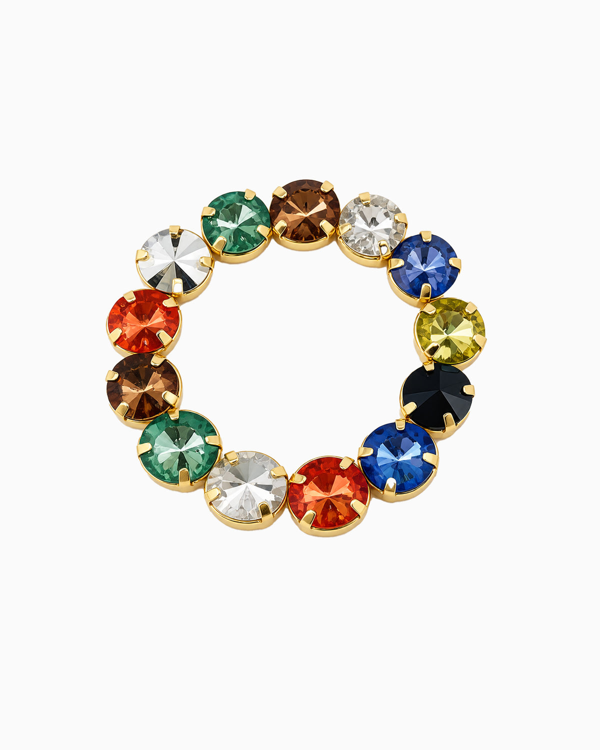 Statement Multi Stone Tennis Stretch Bracelet-6