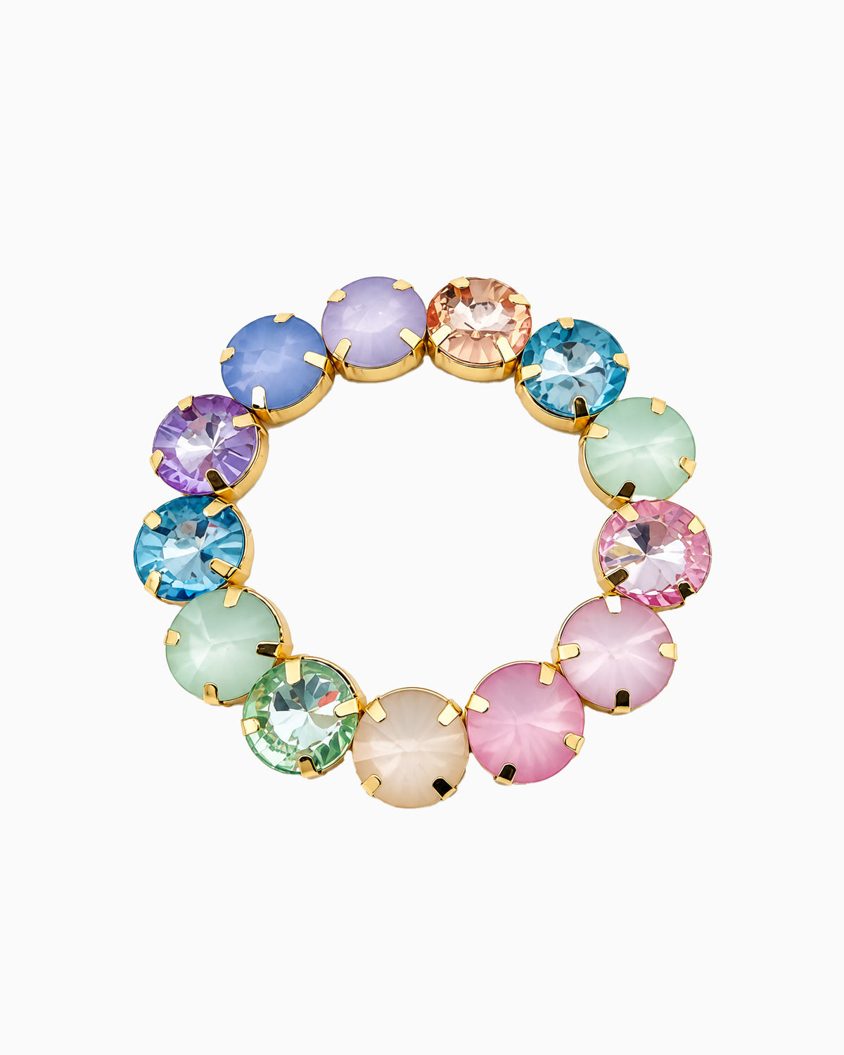 Statement Multi Stone Tennis Stretch Bracelet-4