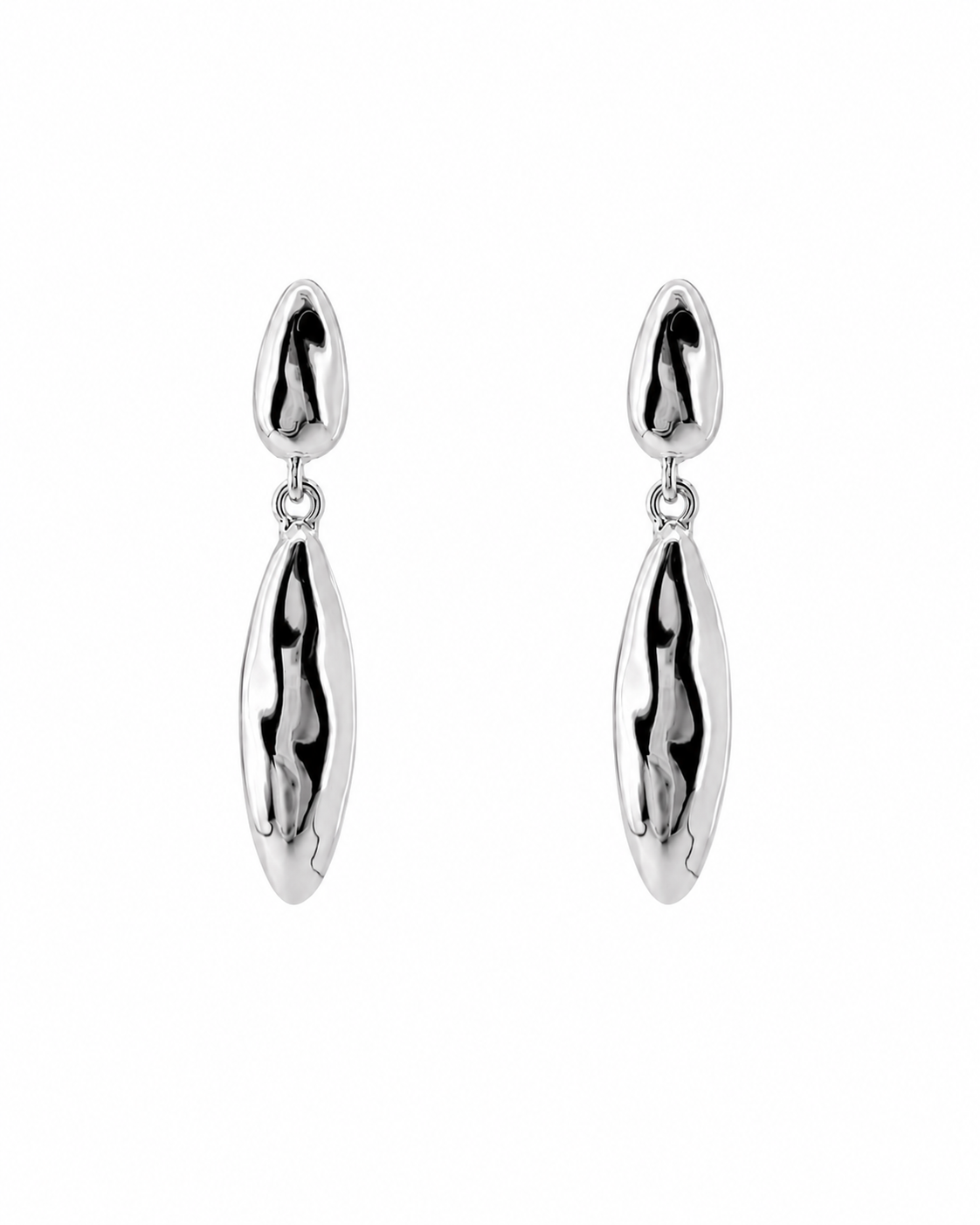 Hammered Metal Drop Earrings