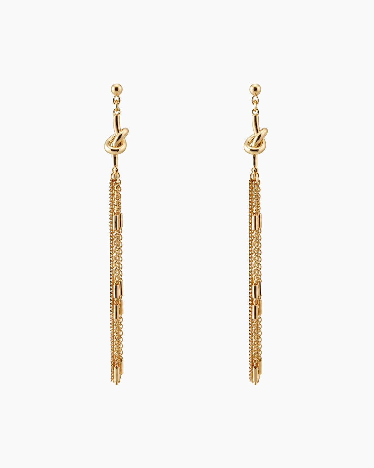 Knot Chain Tassel Drop Earrings