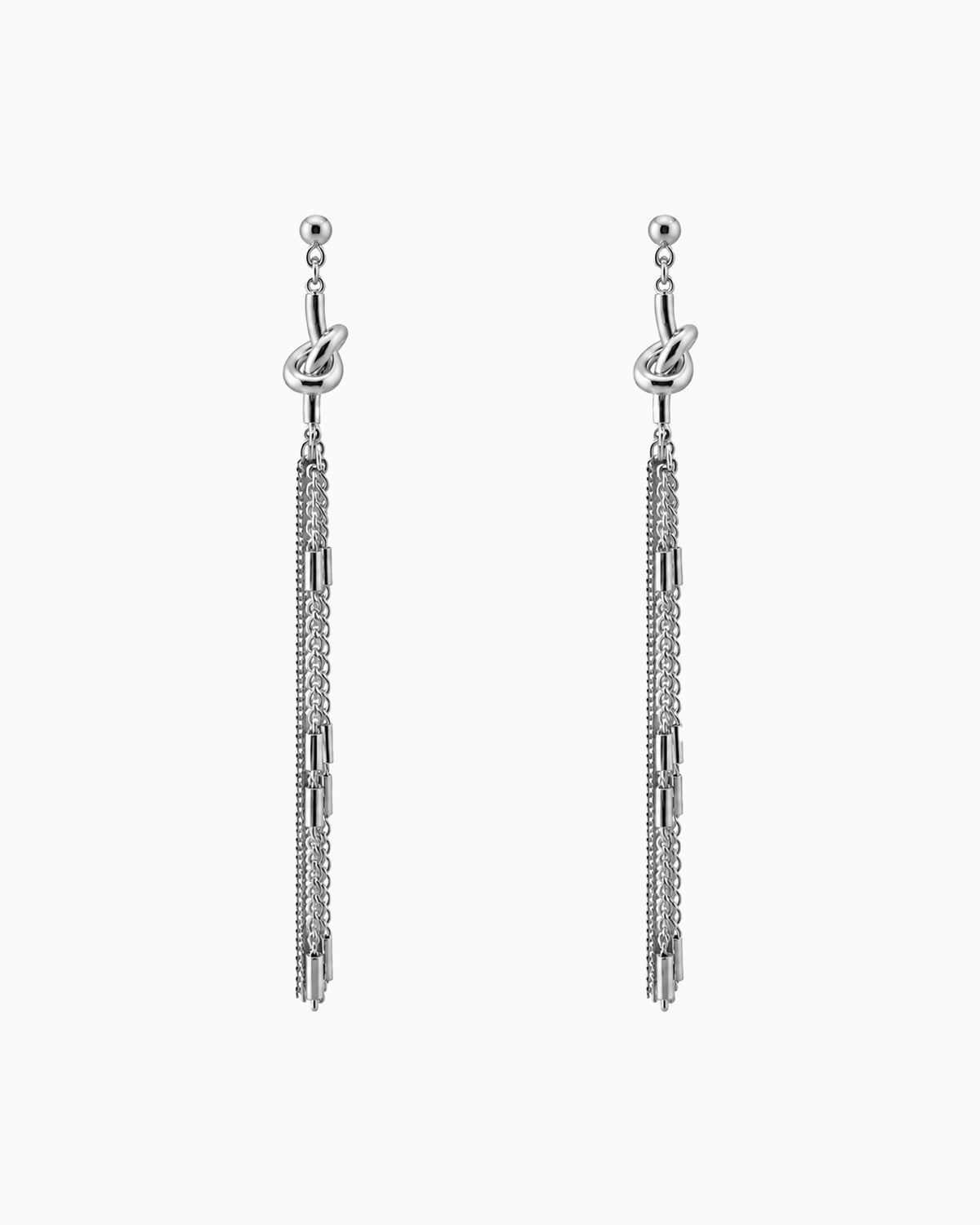 Knot Chain Tassel Drop Earrings