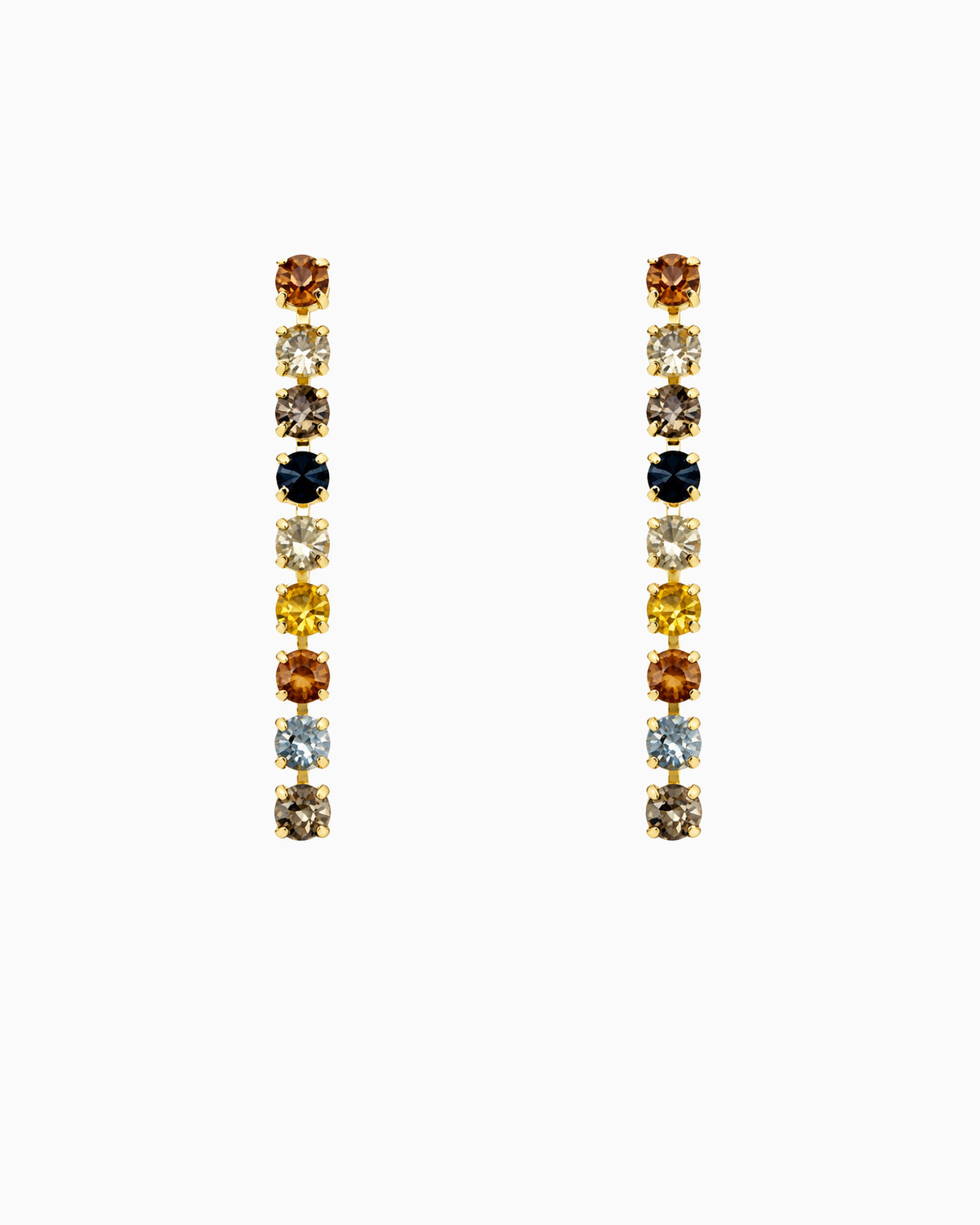 Multicolor Tennis Drop Linear Earrings