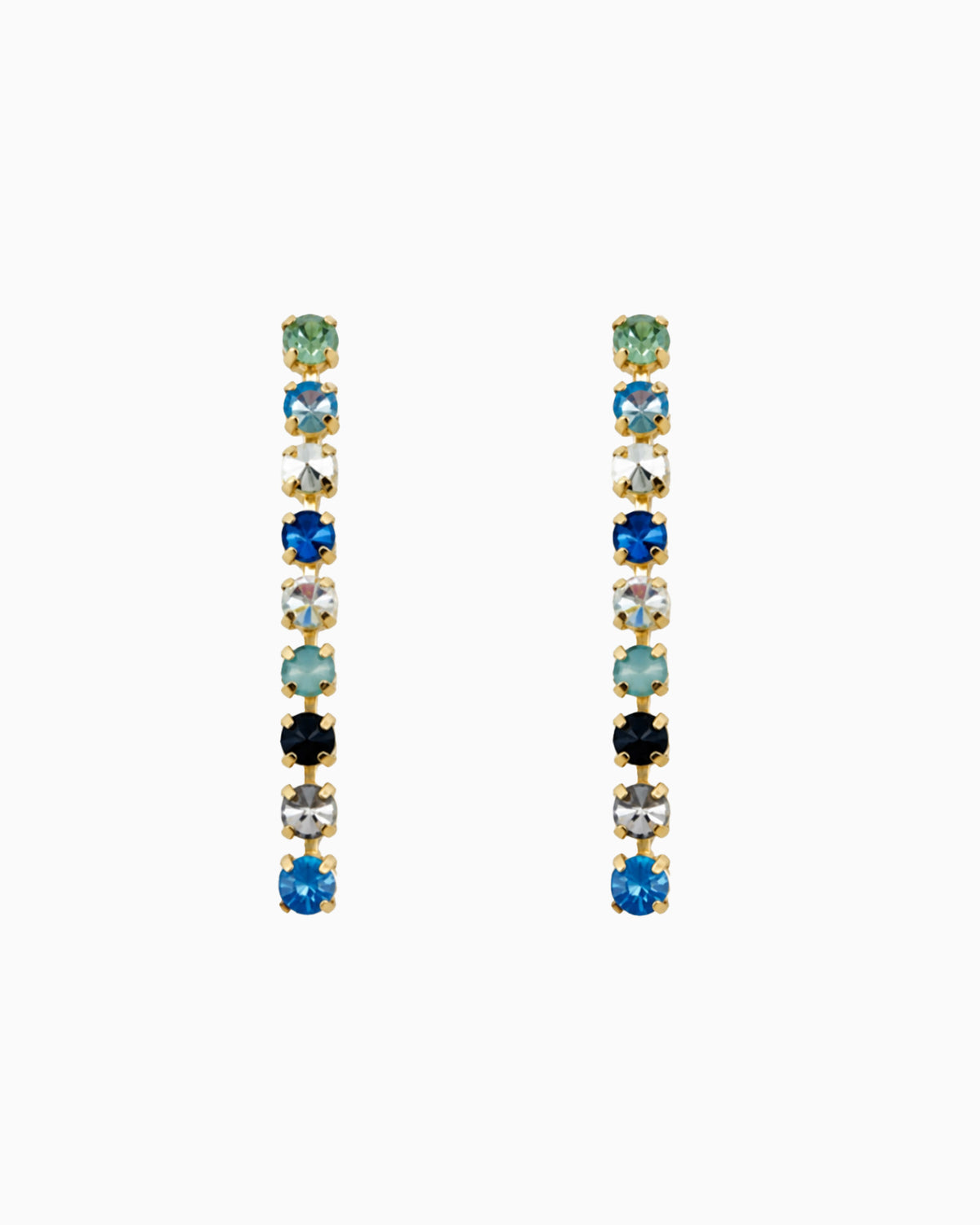 Multicolor Tennis Drop Linear Earrings