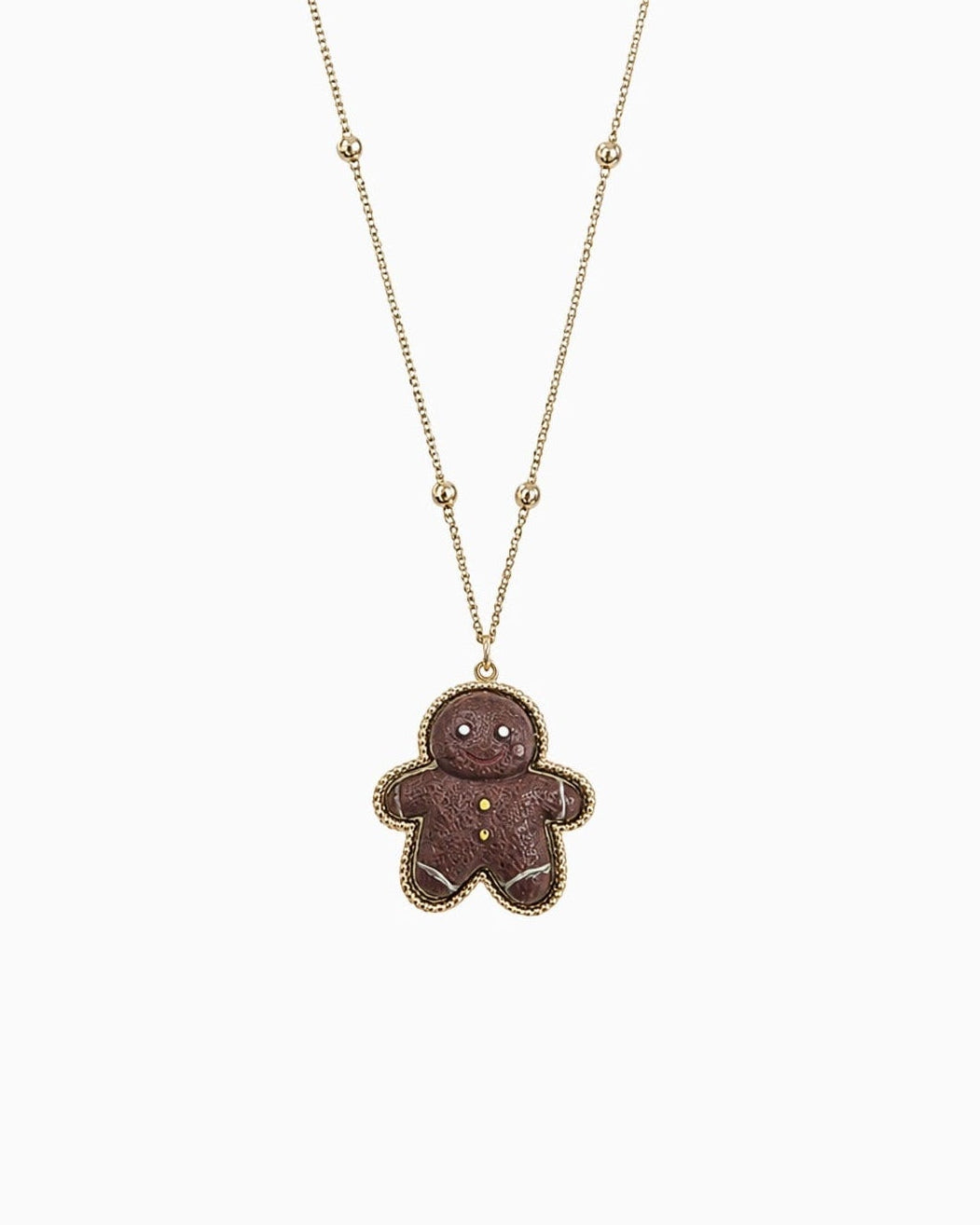 Christmas Gingerbread Man Pendant Necklace-3