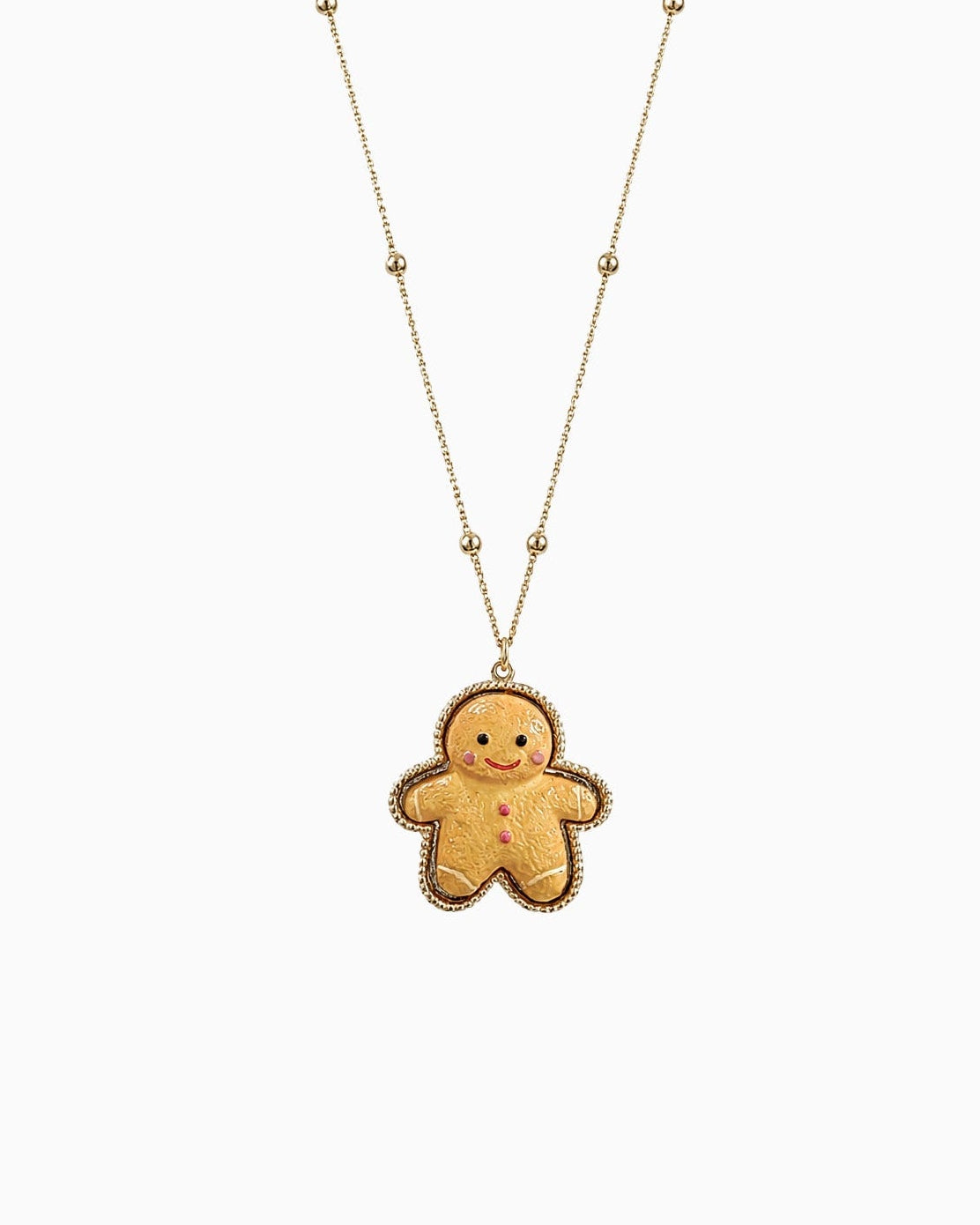 Christmas Gingerbread Man Pendant Necklace
