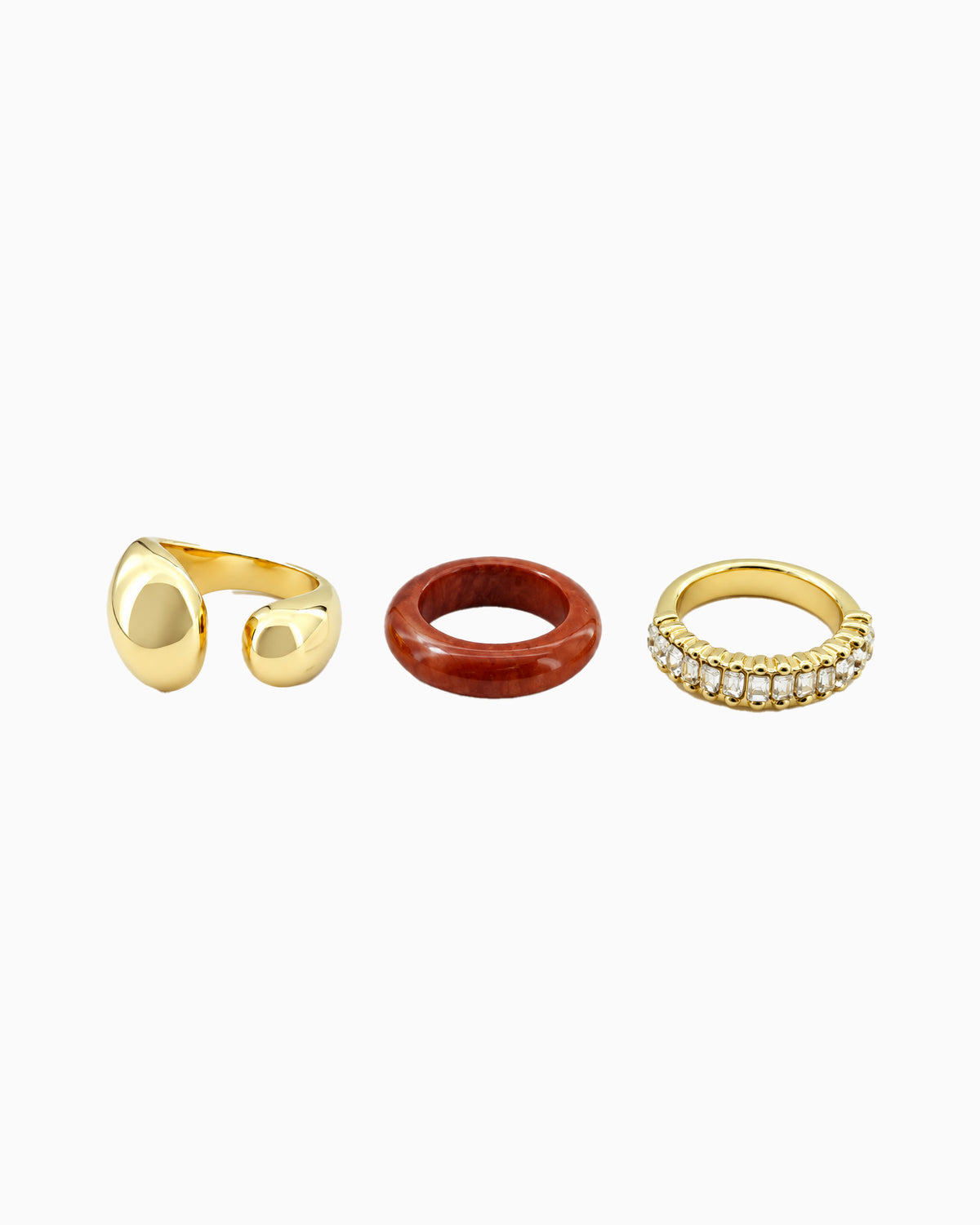 3 Set Gem Stone Ring Set-3