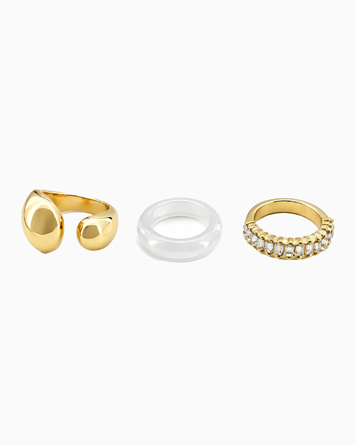 3 Set Gem Stone Ring Set