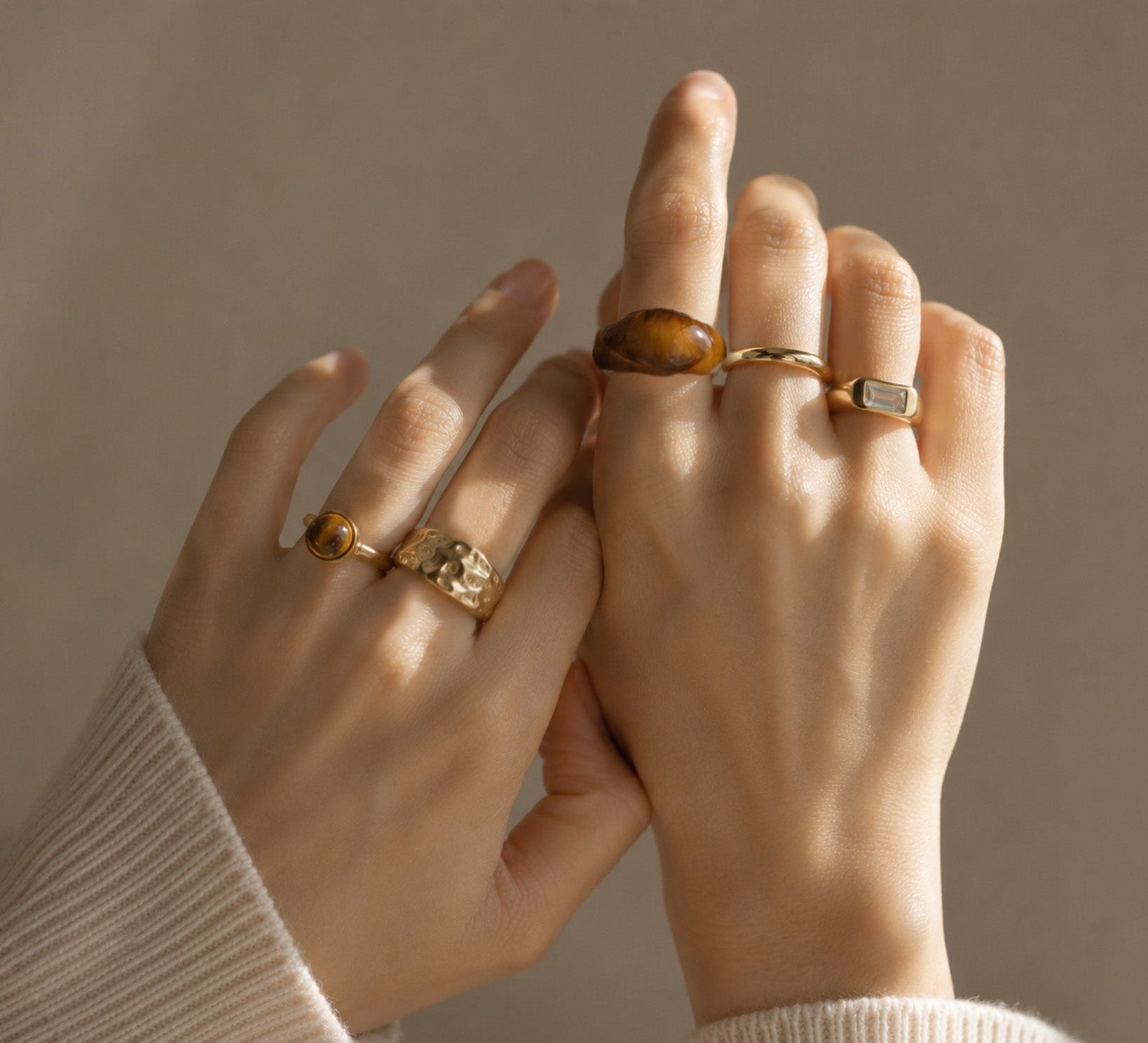 5 Set Mixed Gemstone Ring Set-3