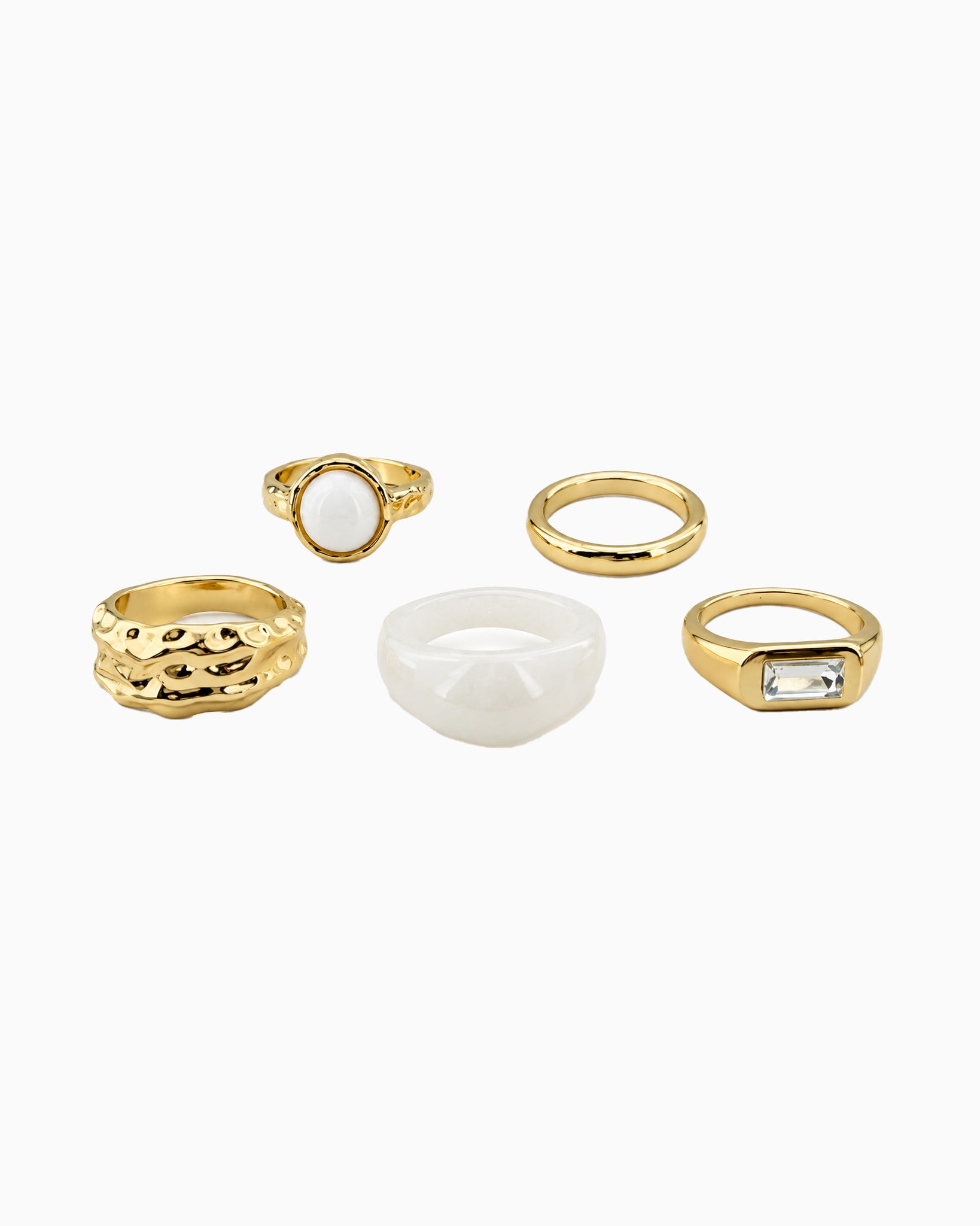 5 Set Mixed Gemstone Ring Set-1