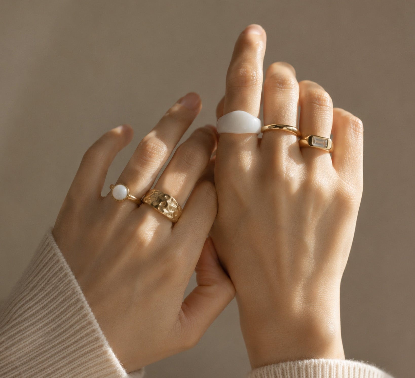 5 Set Mixed Gemstone Ring Set-4