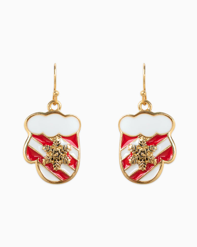 Christmas Snowflake Mitten Earrings
