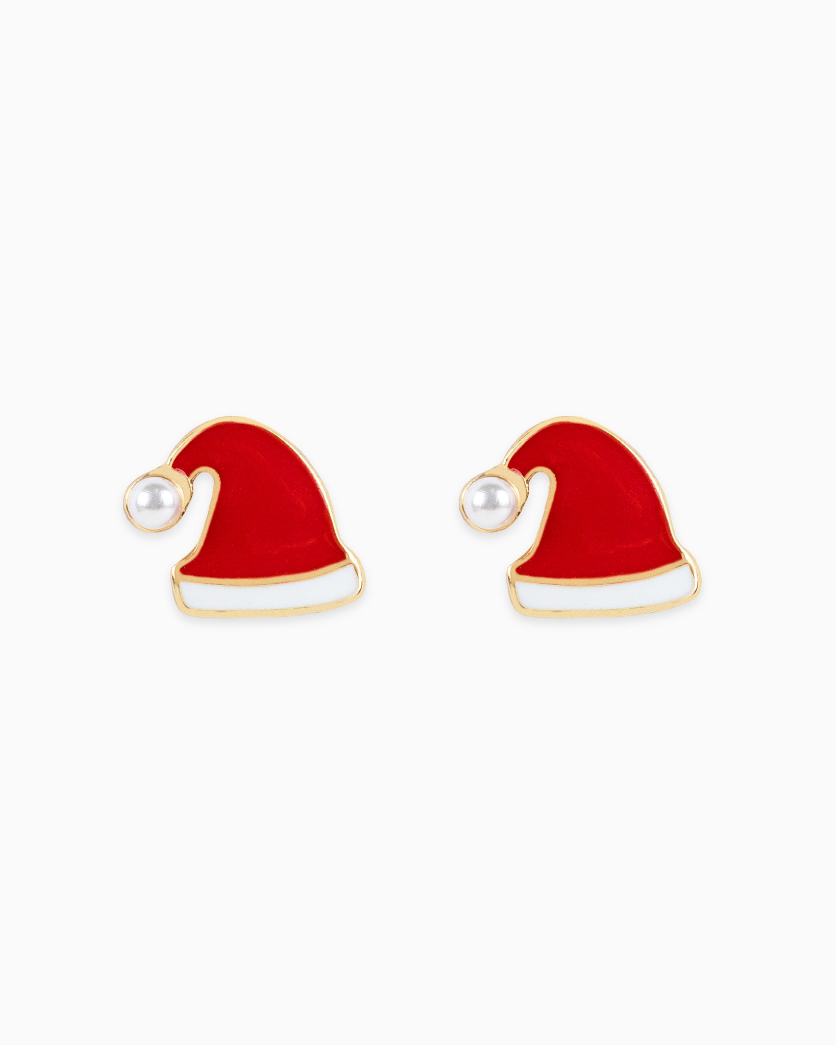 Red Santa Hat Stud Earrings