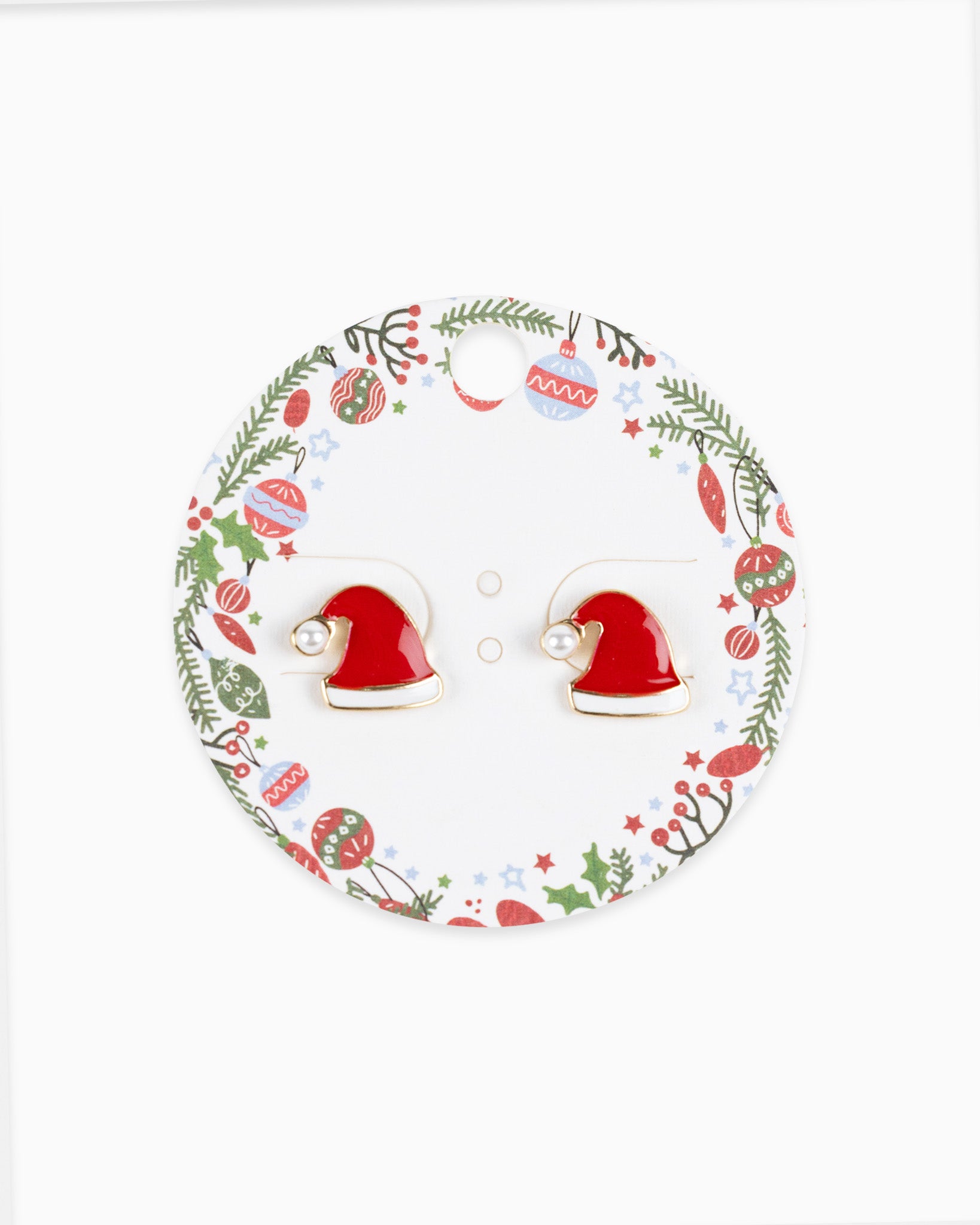 Red Santa Hat Stud Earrings