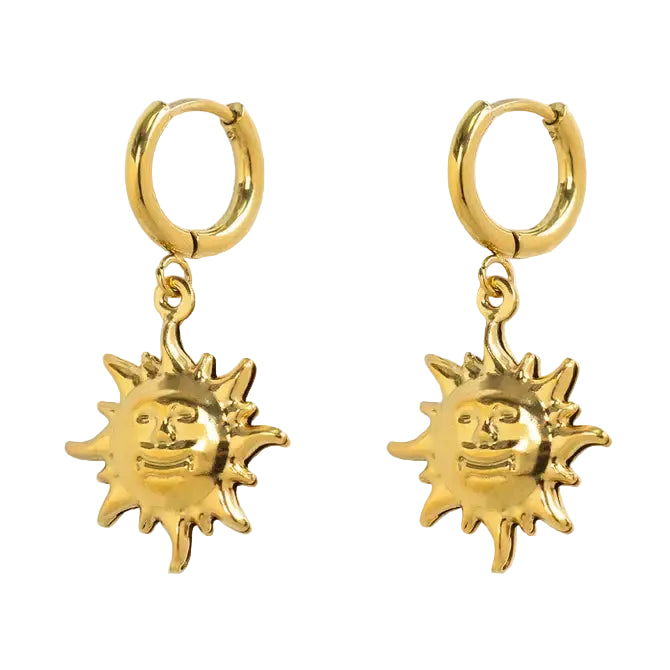 Stainless Solar Aura Drop Earrings