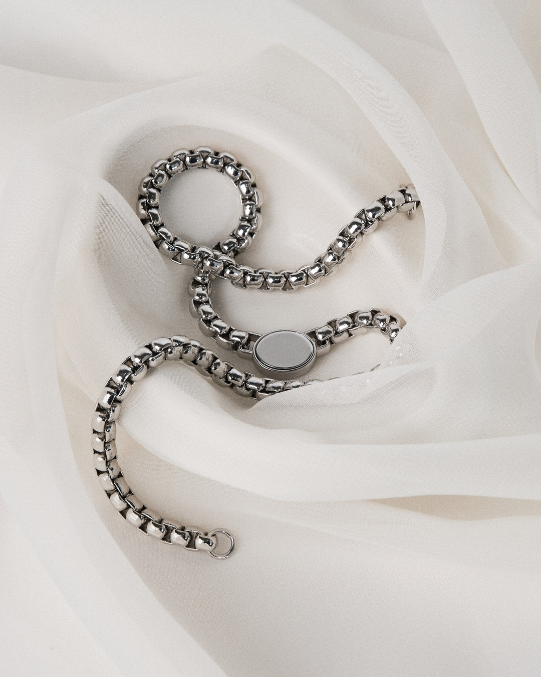 Ashton Silver Chain Link Statement Necklace-5