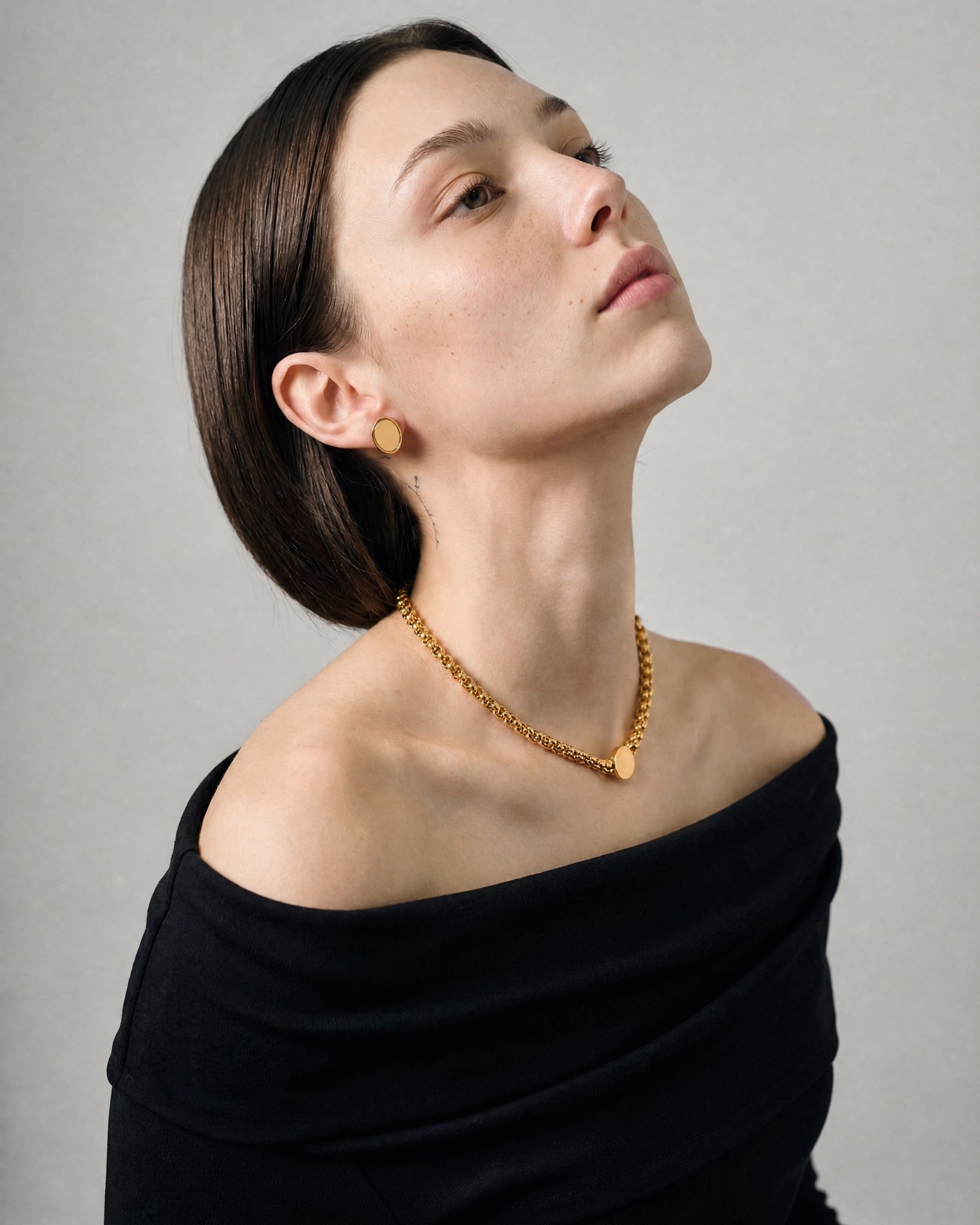 [18K] Ashton Gold Chain Link Statement Necklace