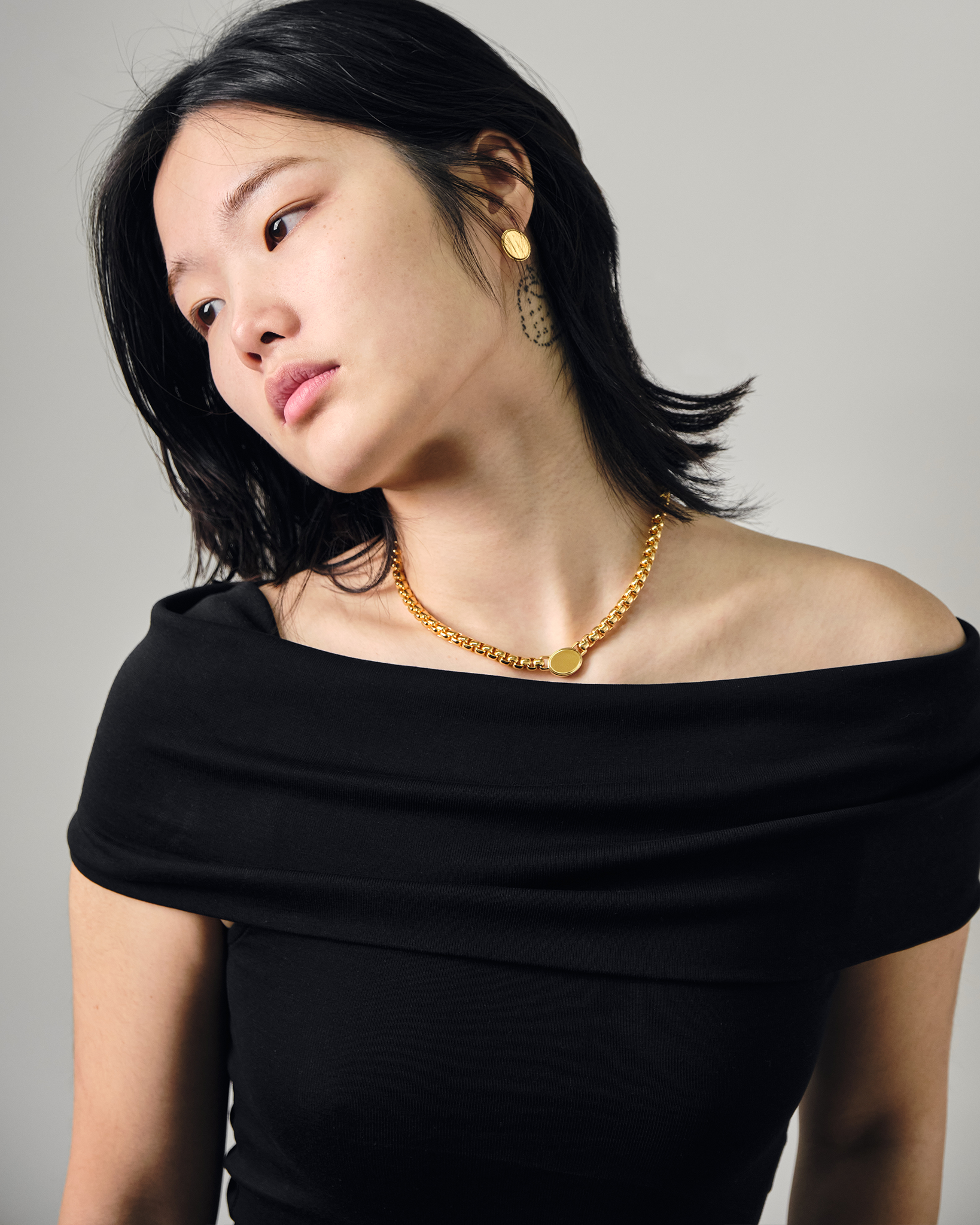 [18K] Ashton Gold Chain Link Statement Necklace