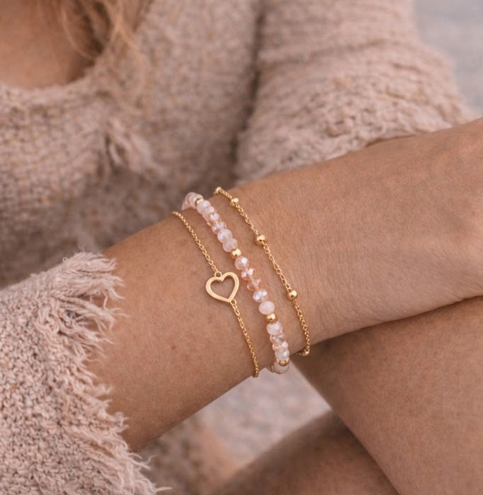 Valentine Blush Harmony Heart Bracelets Set of 3