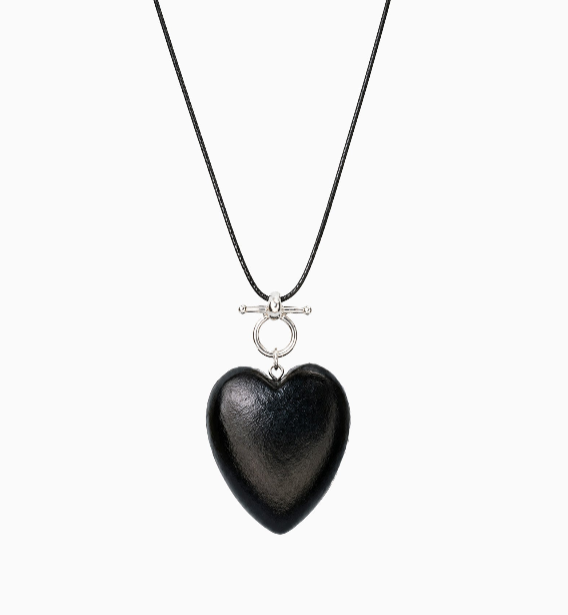 Wood Heart Pendant Necklace