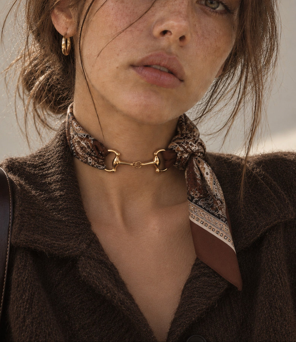 Horse Bit Silk Scarf Necklace