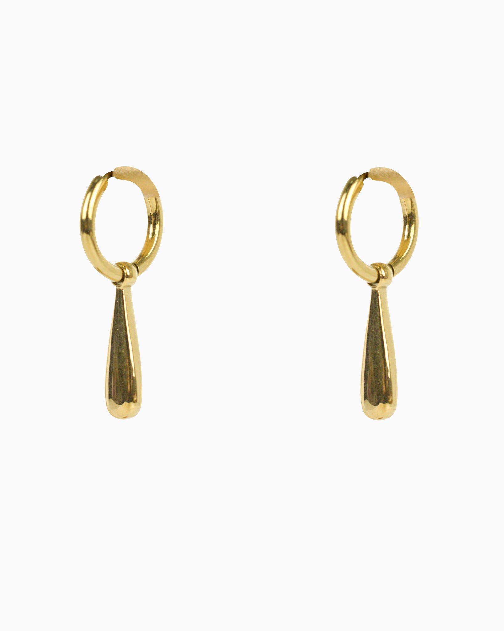 Stainless Steel Teardrop Hoop Earrings