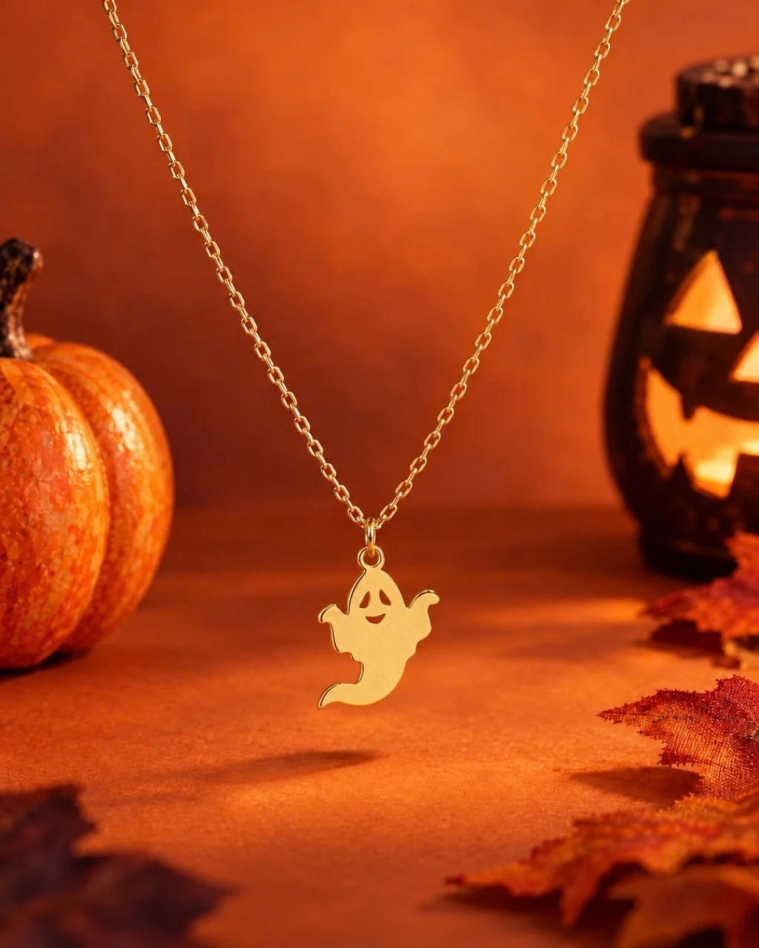 Cute Halloween Ghost Pendant Necklace