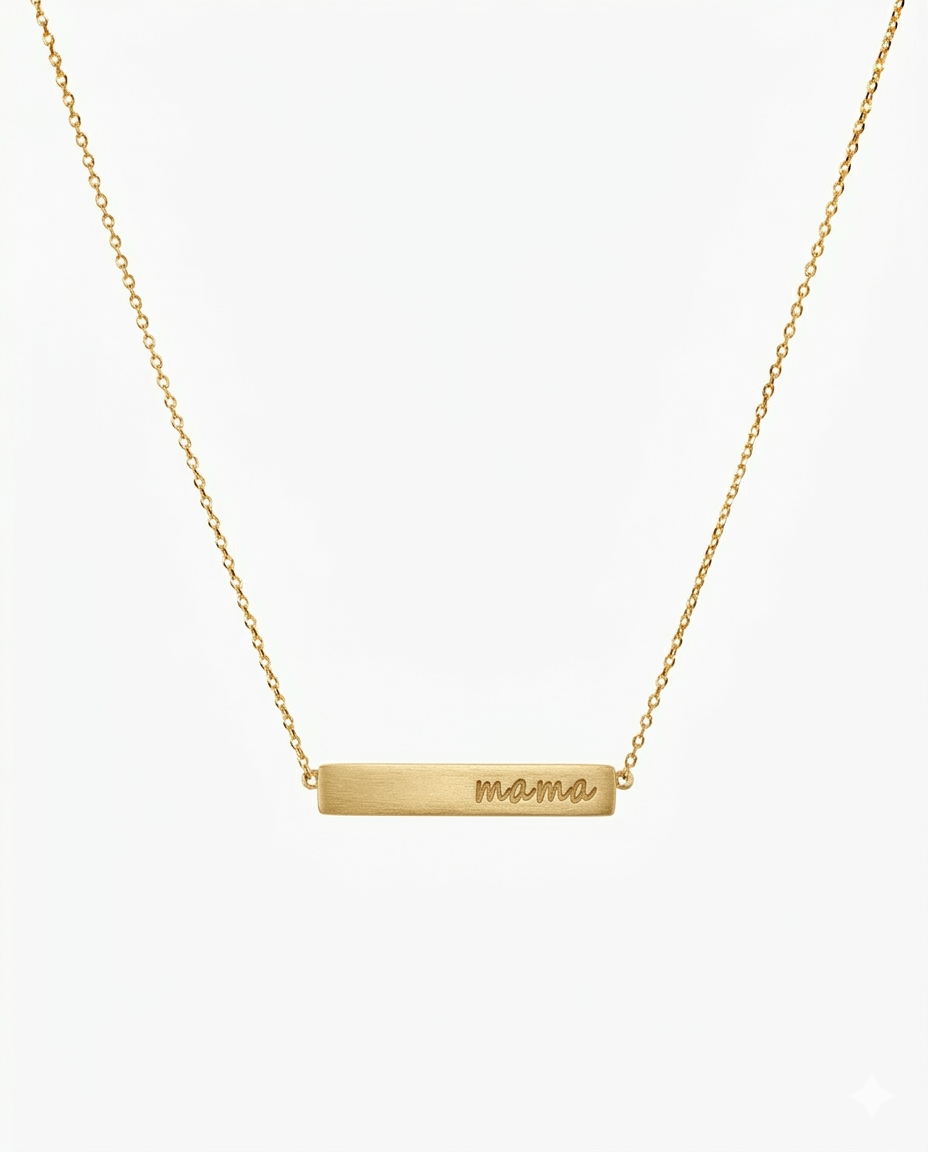 MAMA Modern Bar Engraved Necklace