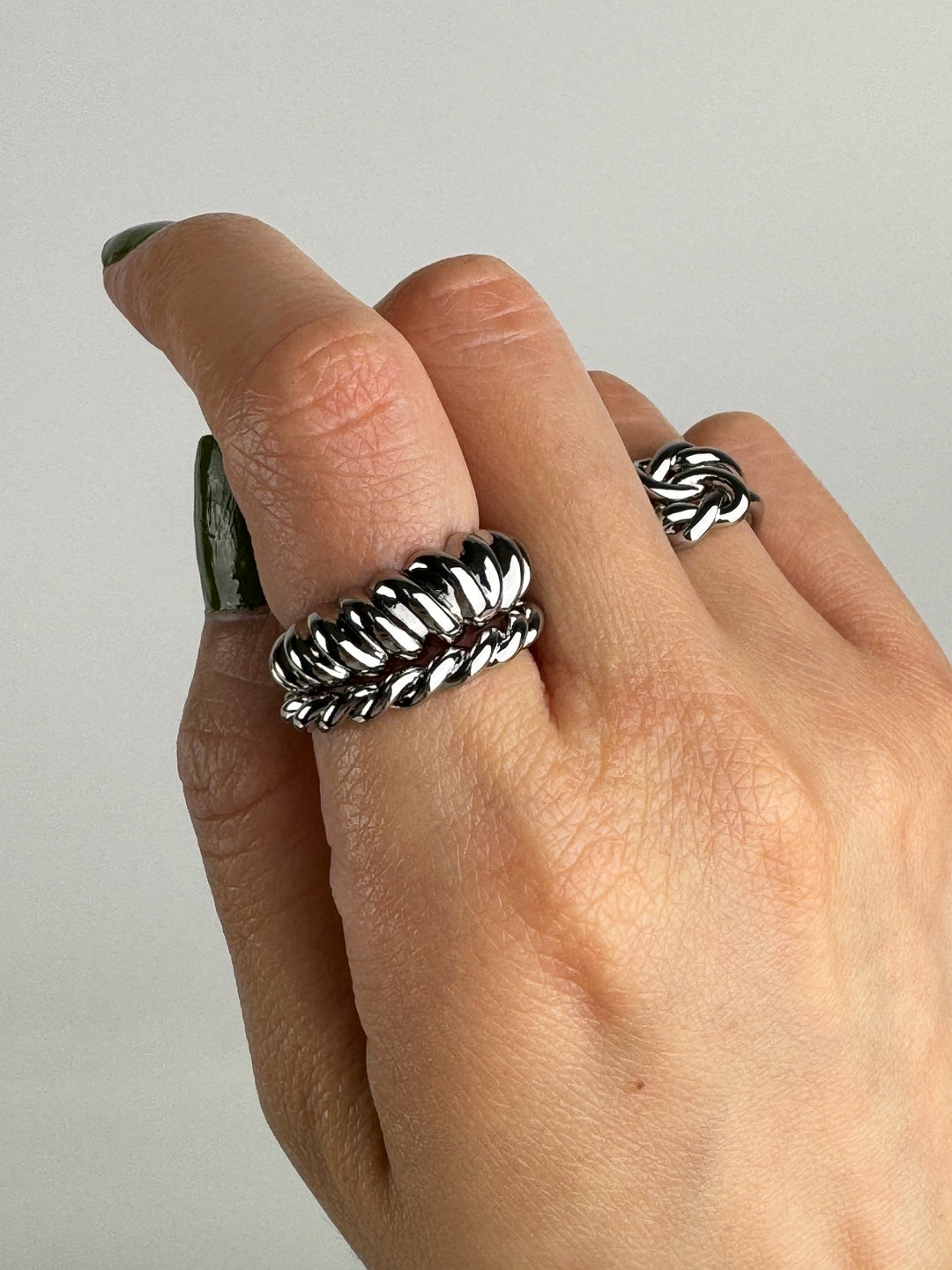 Viper V Croissant Dome Silver Ring-4