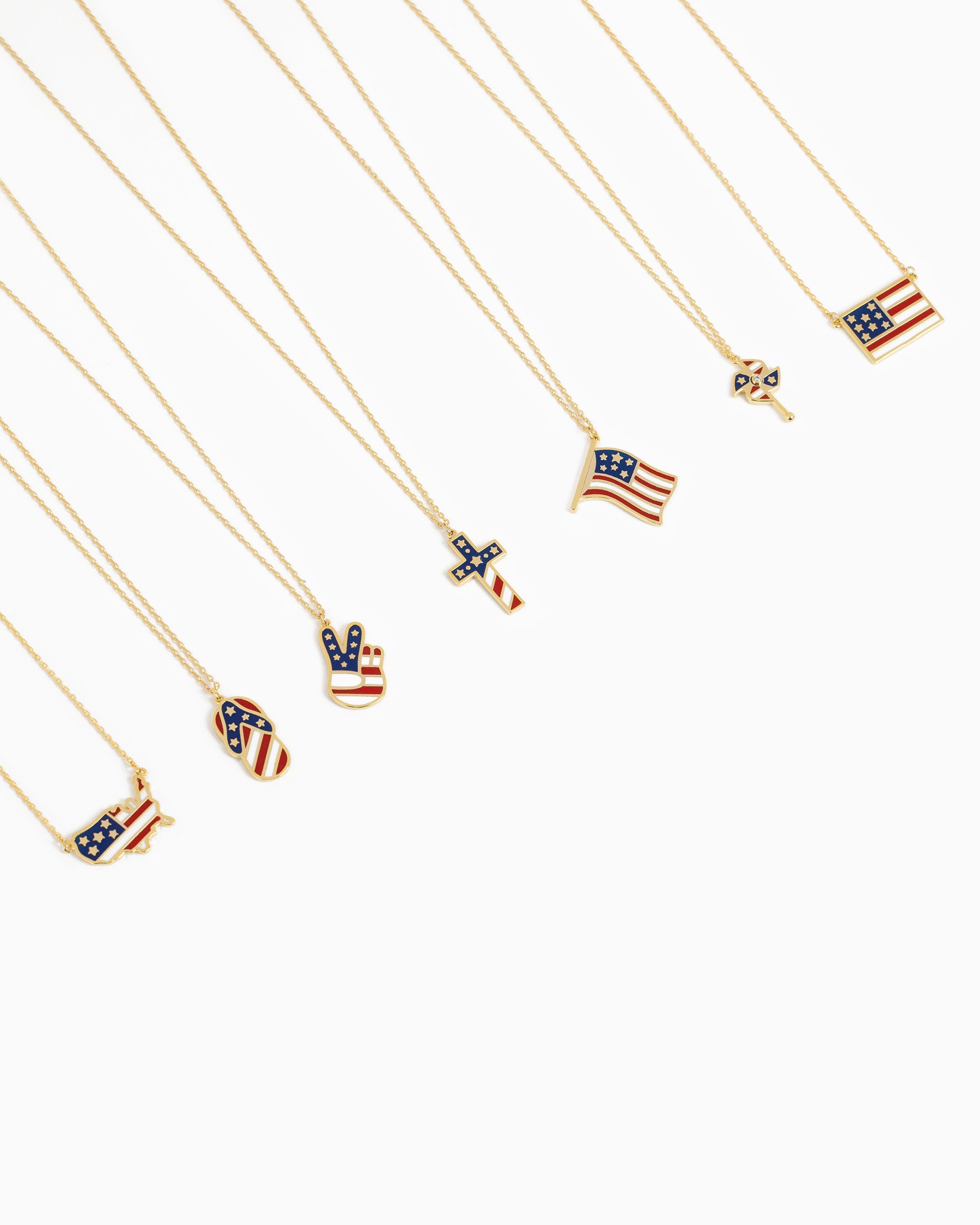Patriotic USA Americana Country Pendant Necklace-5