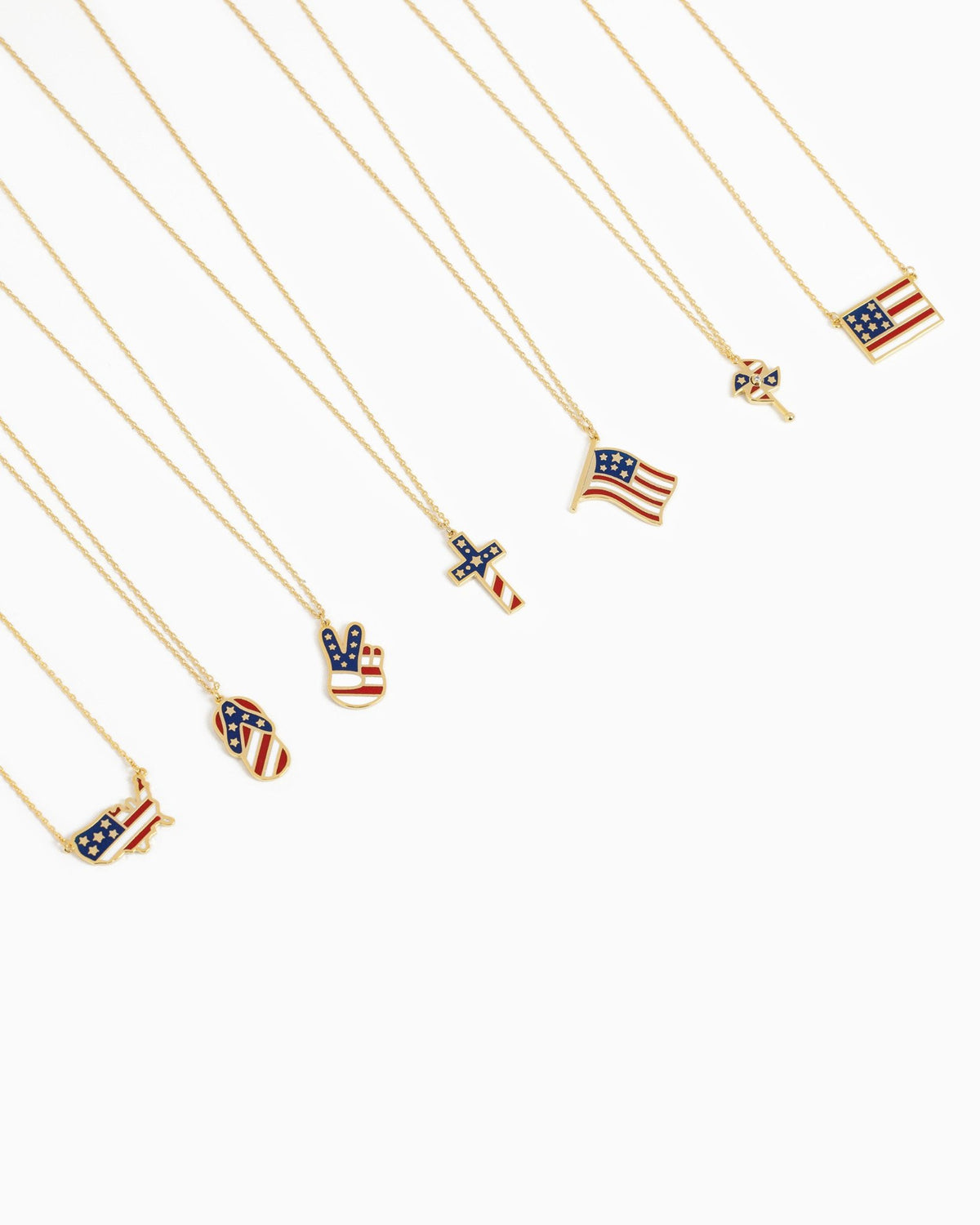 Patriotic Americana Windmill Pendant Necklace-5