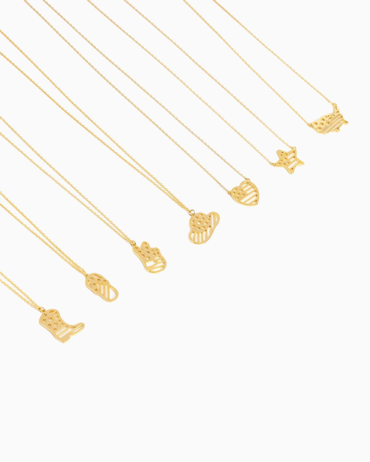 Patriotic Americana Western Cowboy Boot Cutout Pendant Necklace-5