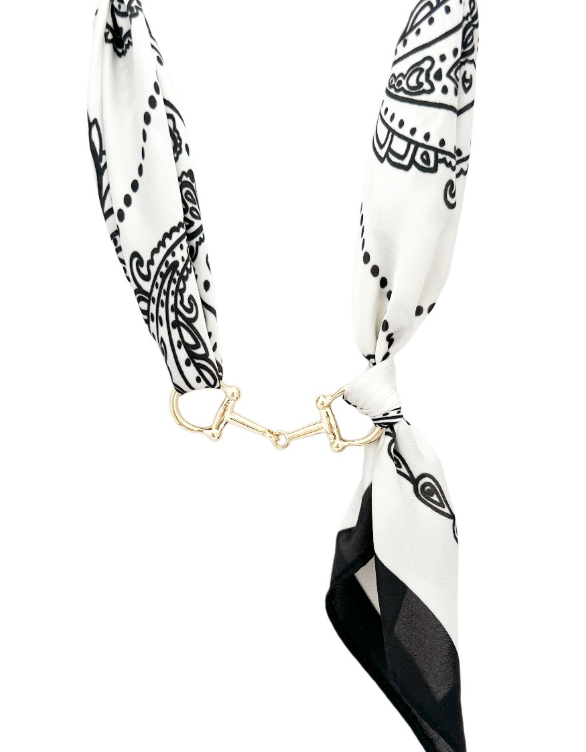 Horse Bit Silk Scarf Necklace-9