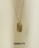 [14K Gold] "PRAY WAIT TRUST" Vintage Tag Pendant Necklace