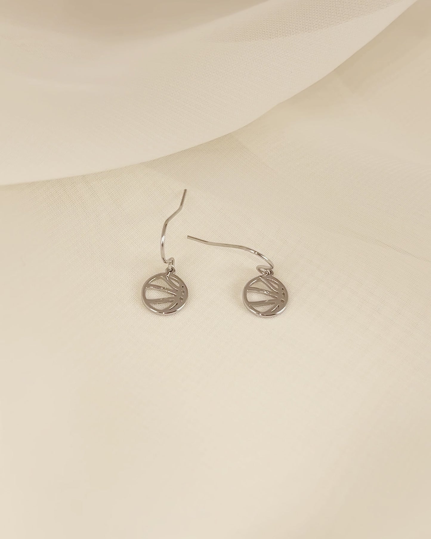 Open basketball fish hook earring